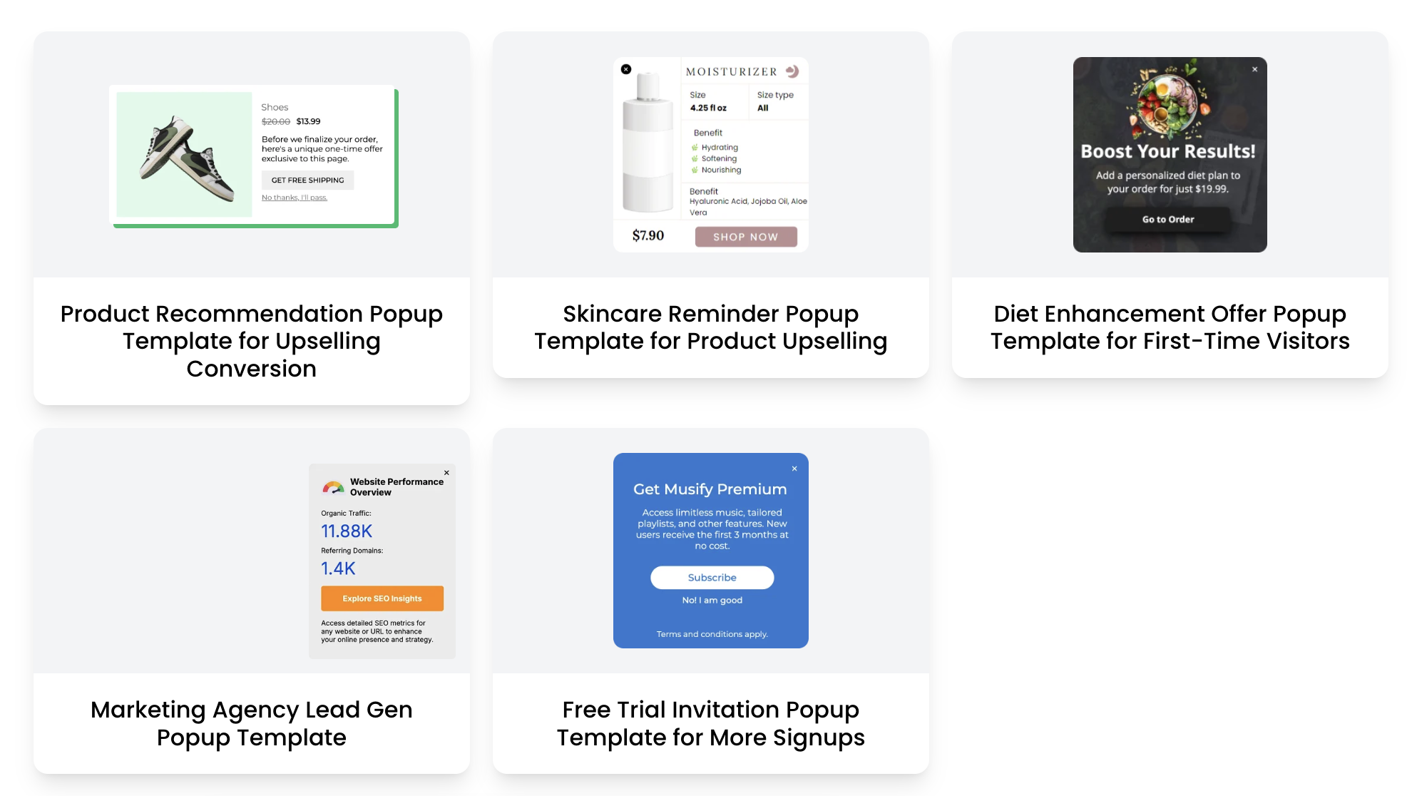 Choose “Upsell Template”