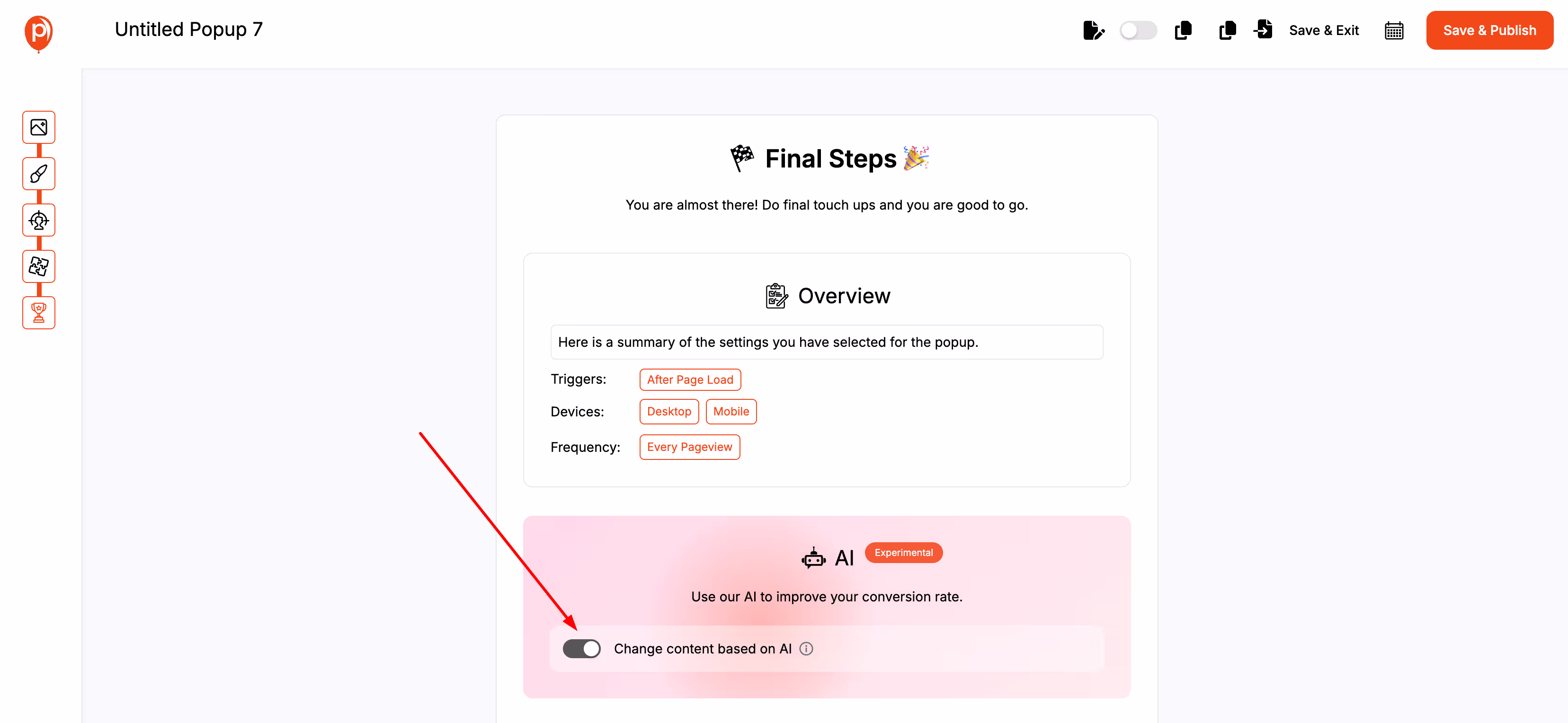 Enable AI-Based Content Changes