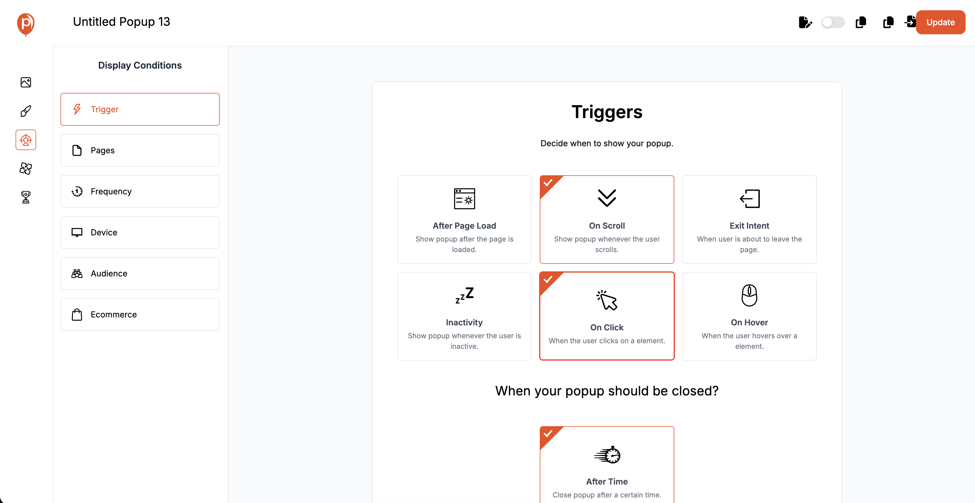 Setting Up the Trigger for on-click button Setting Up the Trigger for on-click button