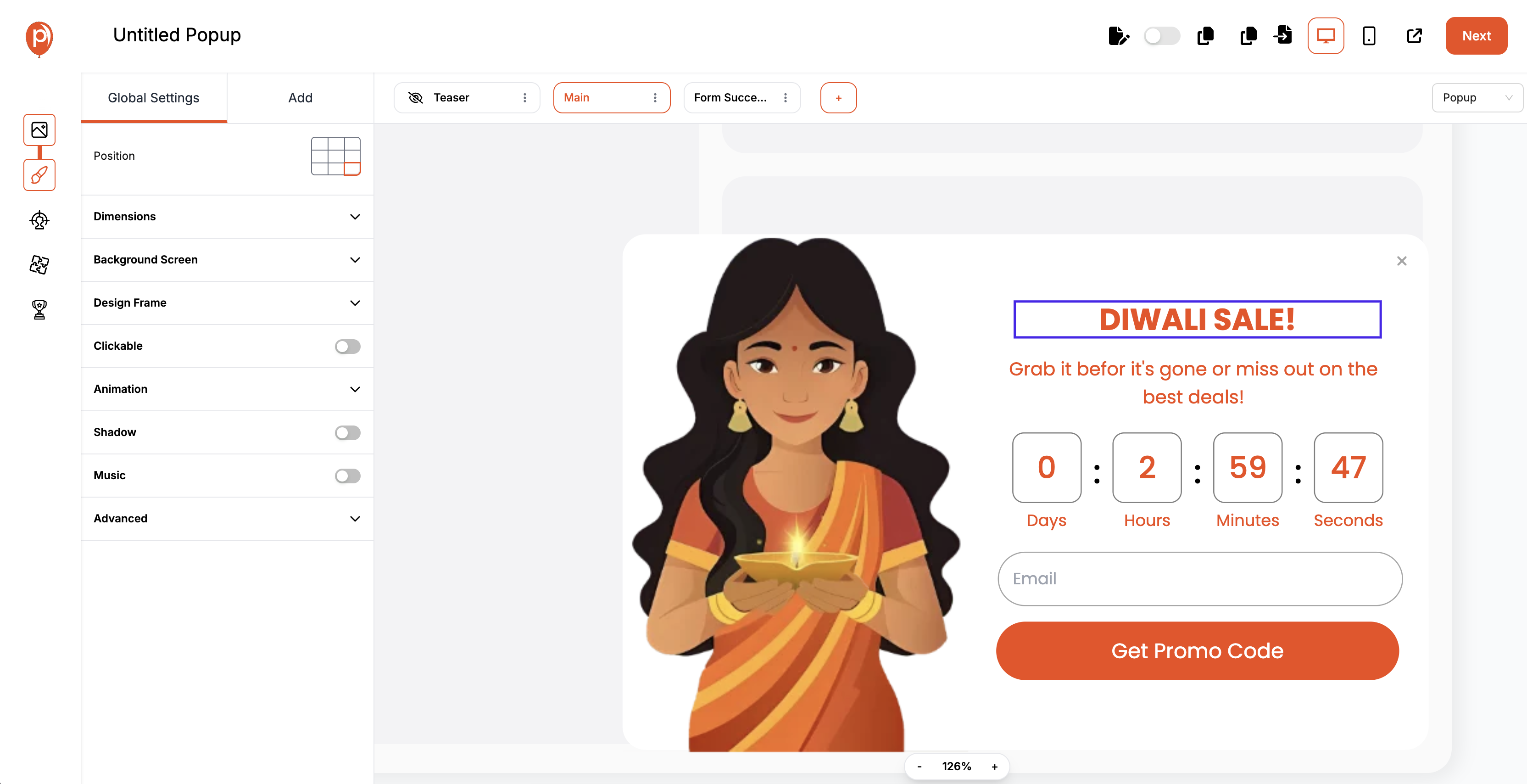 Customize Your Design for Location Based Popup