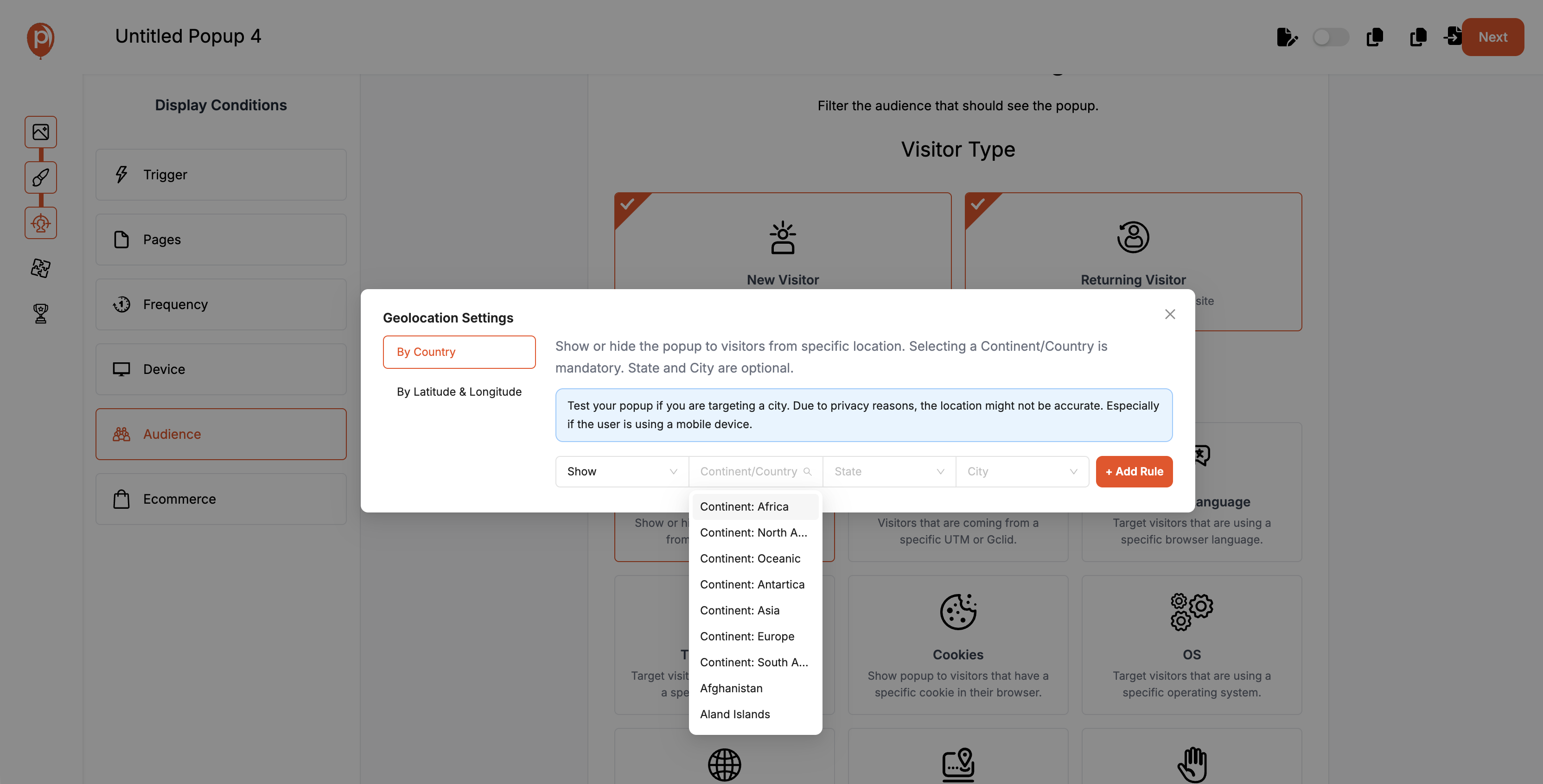 Configure Geolocation Settings