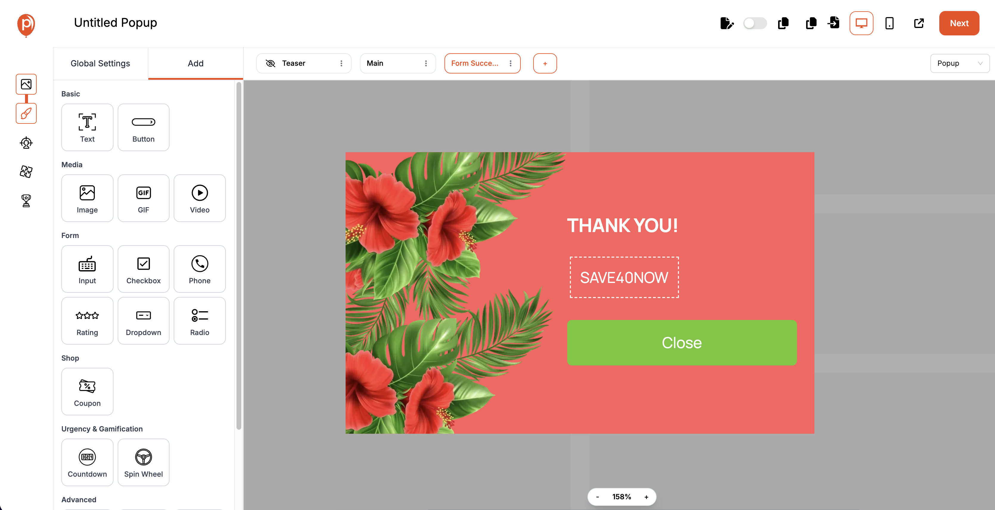 Chosoe the coupon code you want