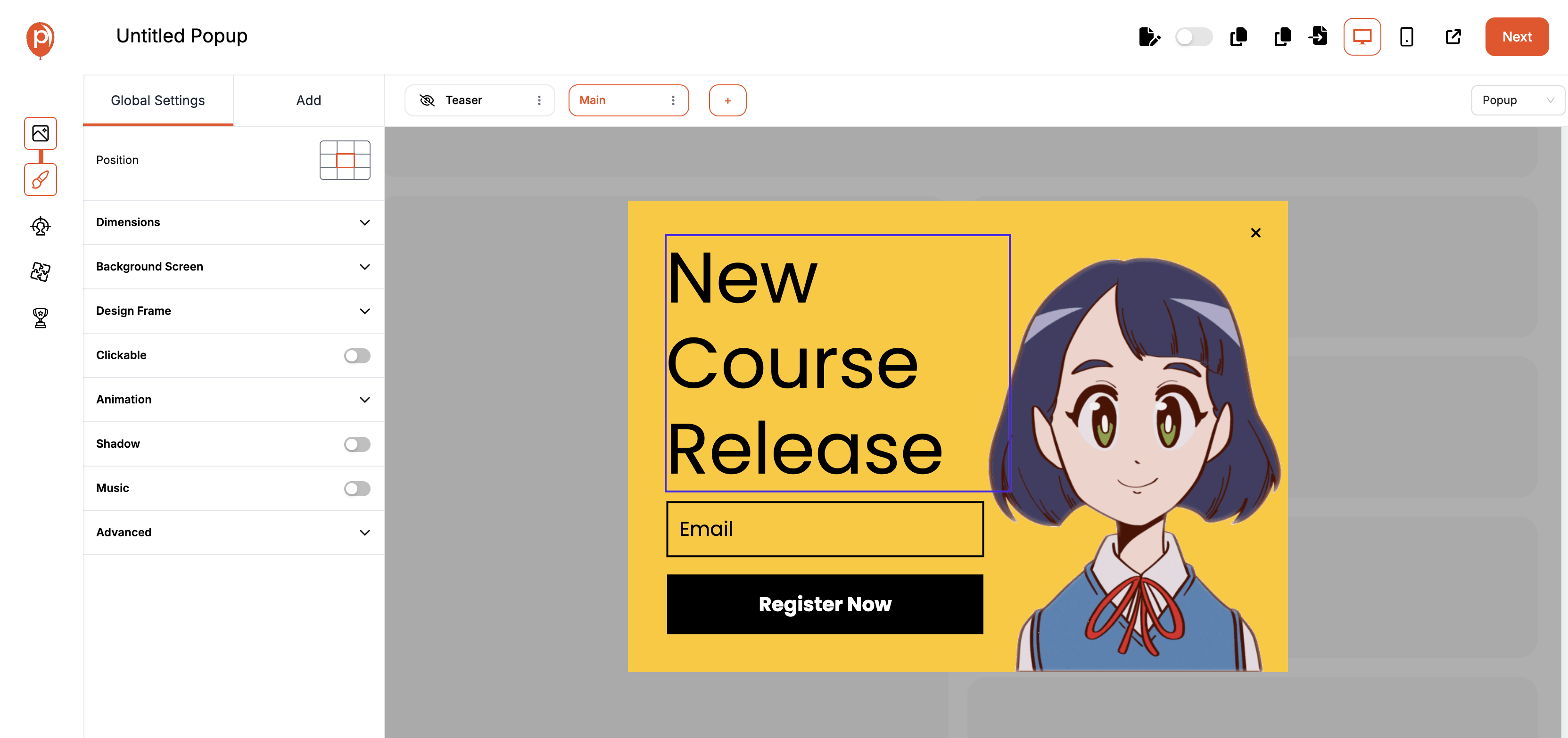Customizing your design for scroll trigger popup Customizing your design for scroll trigger popup