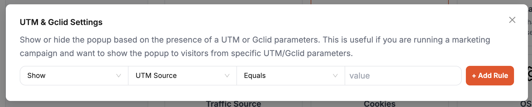 UTM & Gclid Targeting