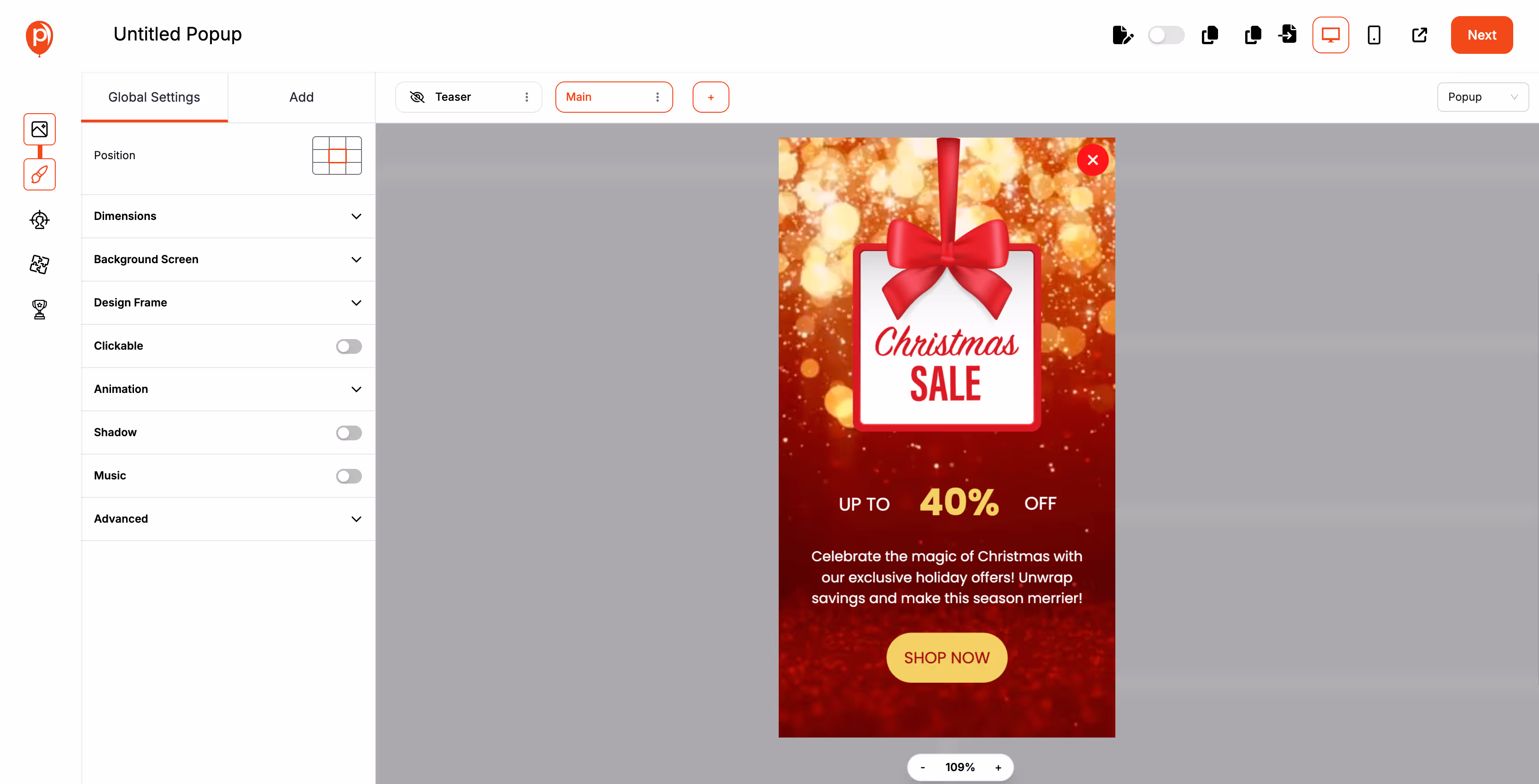 Customizing Your Popup