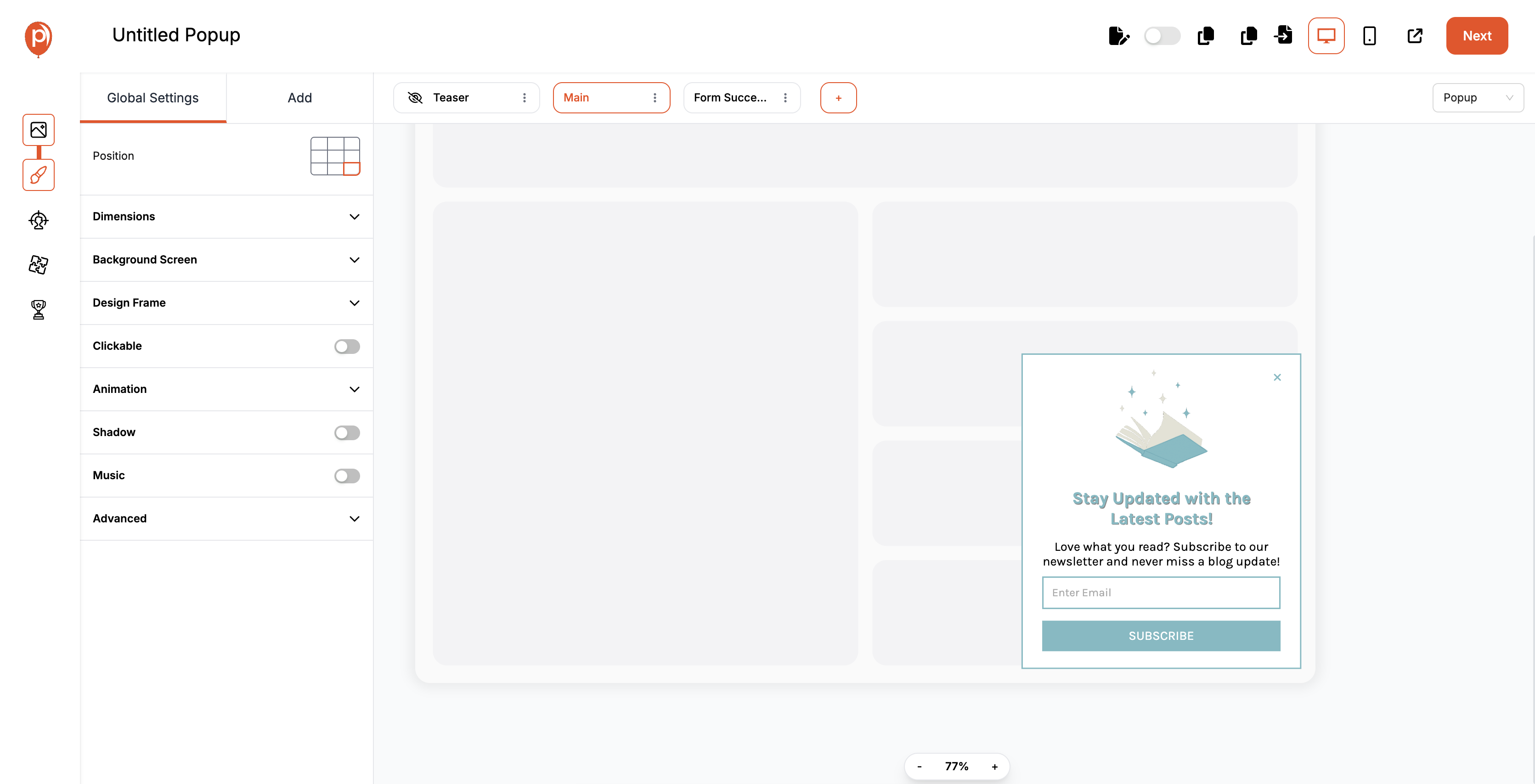 Customize Your Popup