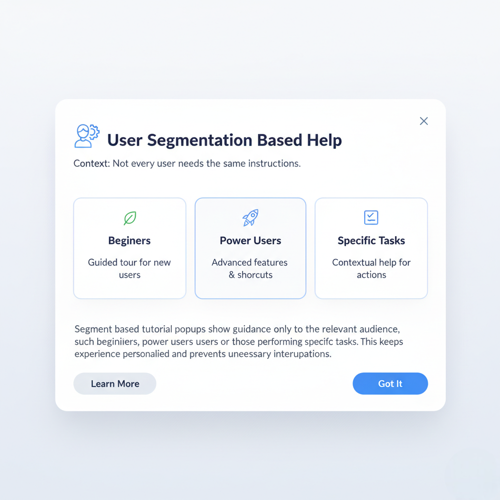 User Segmentation Based Help