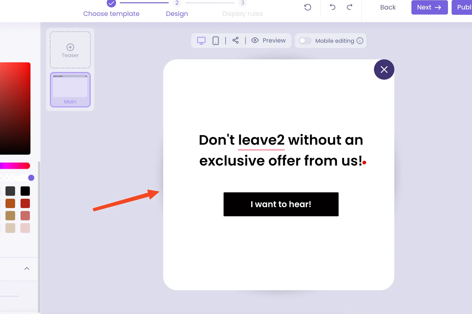 Sample Popup in Poptin