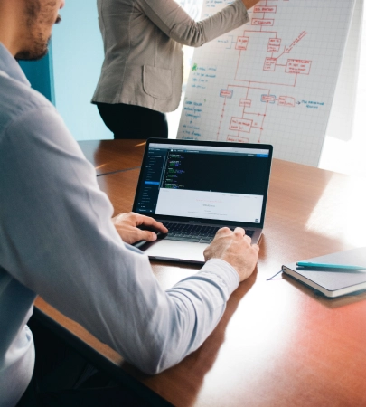 Man Working on laptop