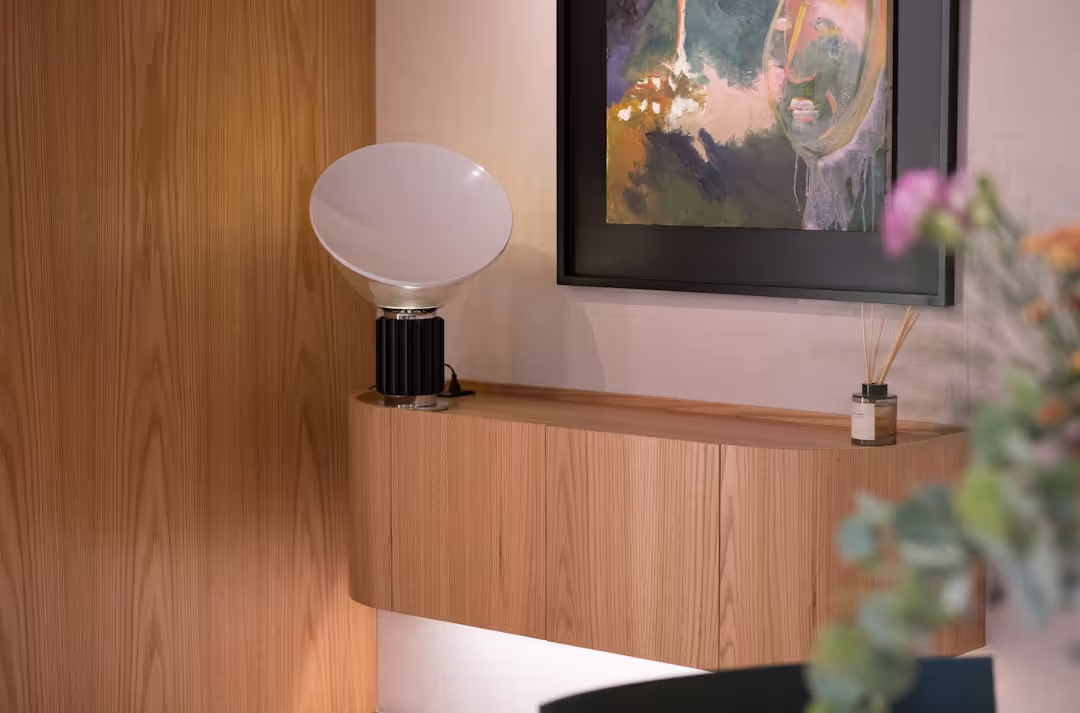 Custom built-in cabinets in a stylish home office