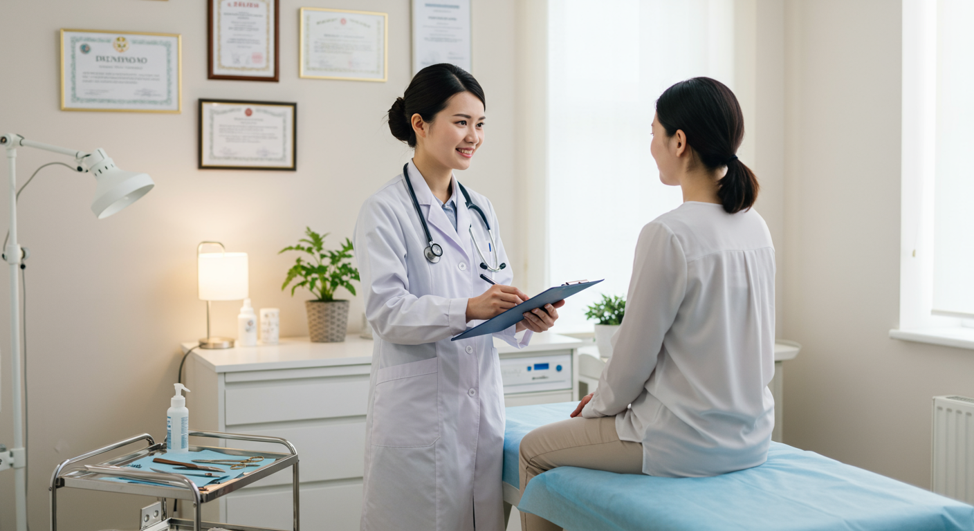 A doctor consulting with a patient about pulmonary health