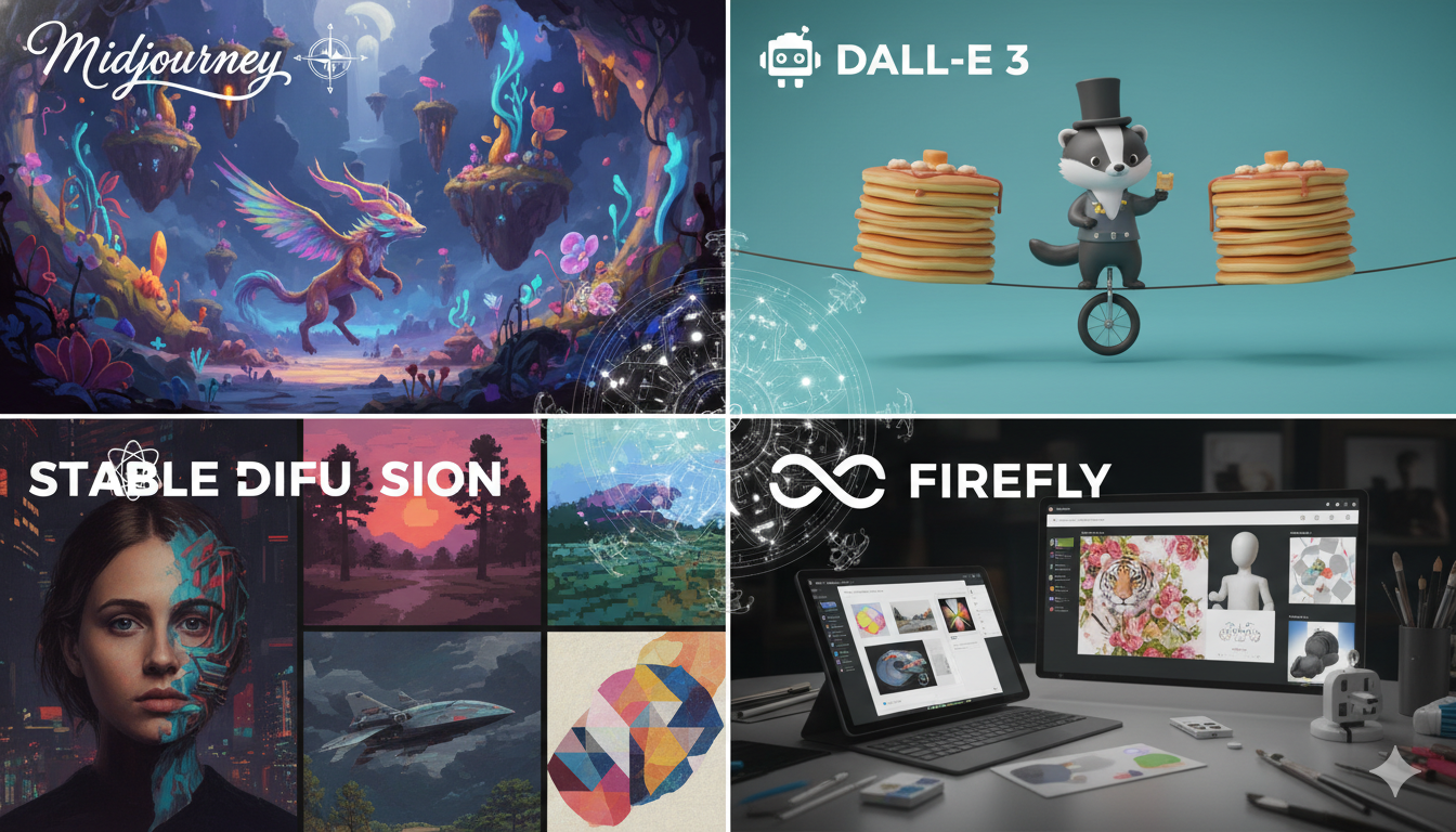 AI画像生成 Midjourney
DALL-E 3
Stable Diffusion
Adobe Firefly