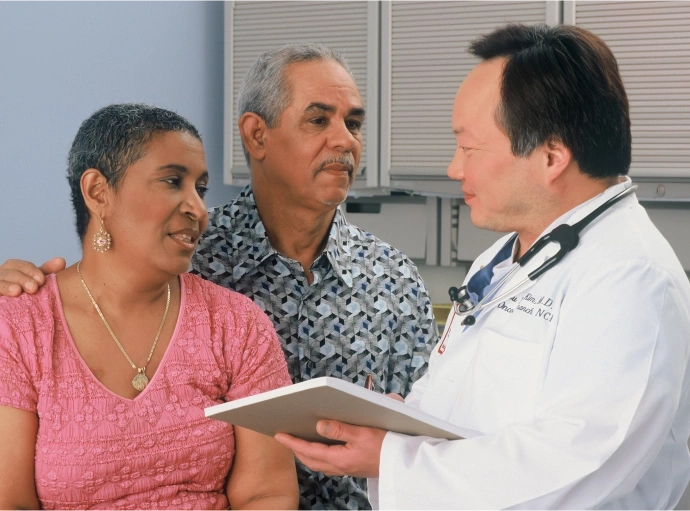 Doctor talking to patient