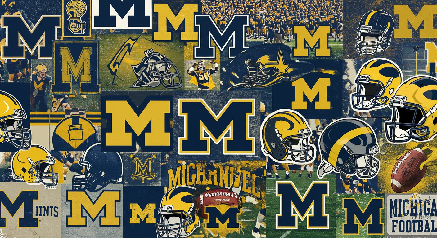AI Michigan Wolverines logo collage