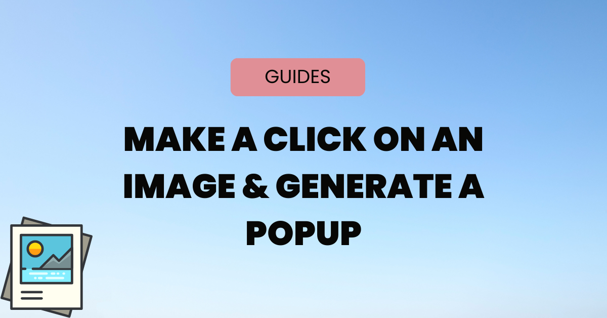 Make a Click on an Image And Generate a Popup