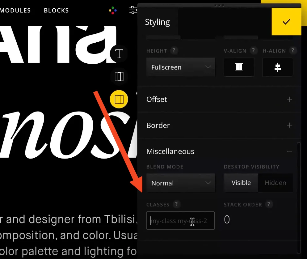 Adding class for Semplice button click popups