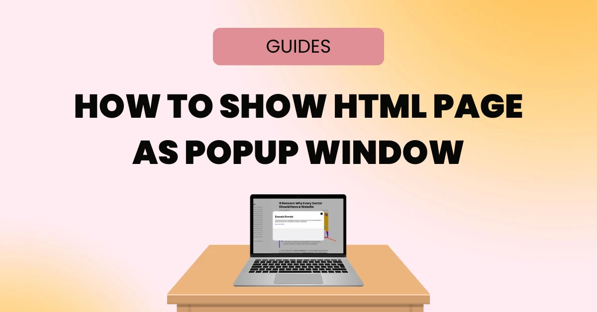 How To Show HTML Page As Popup Window