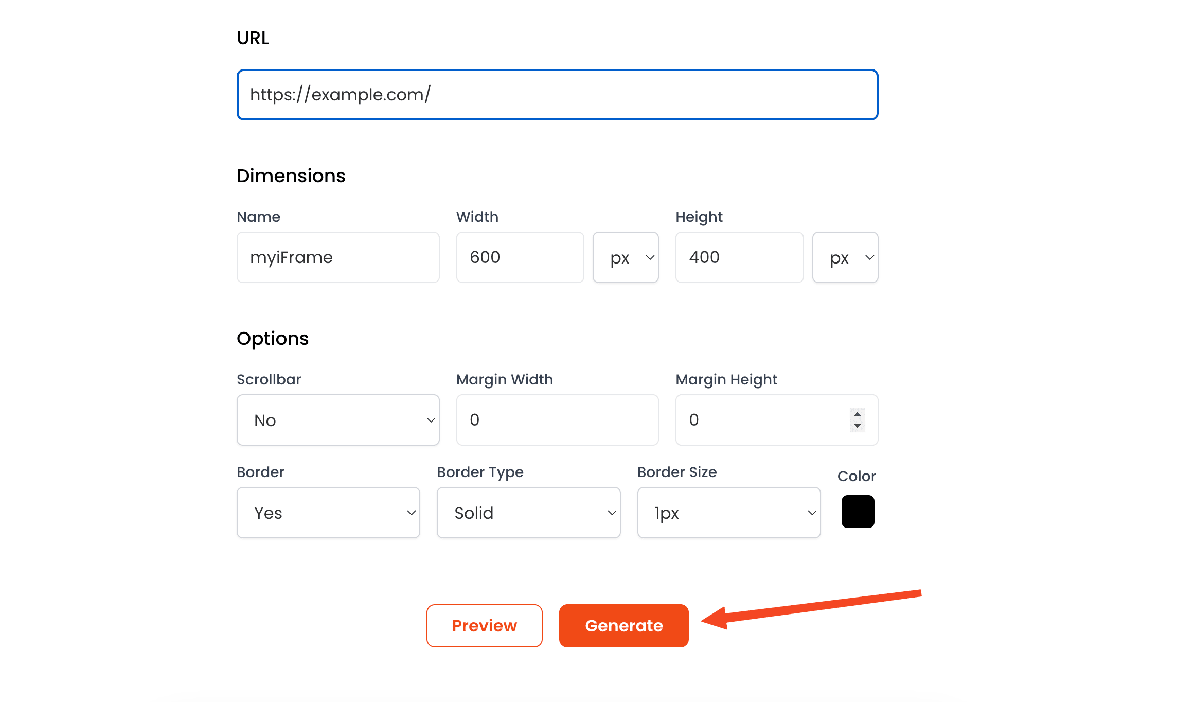 Use the iFrame Generator