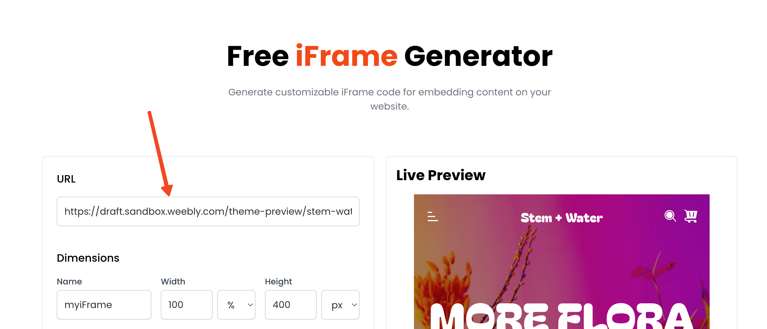 Poper's iFrame Generator