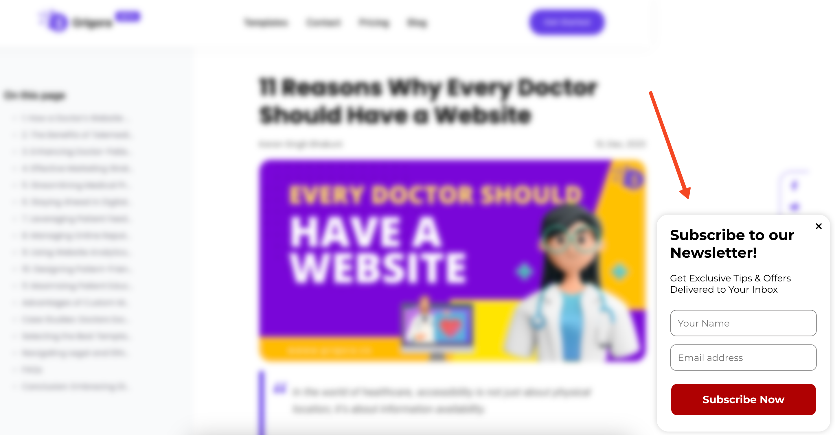 Preview Popup in website