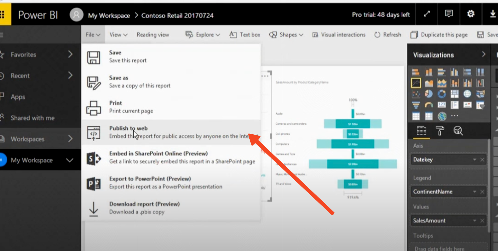 Power Bi Publish to web