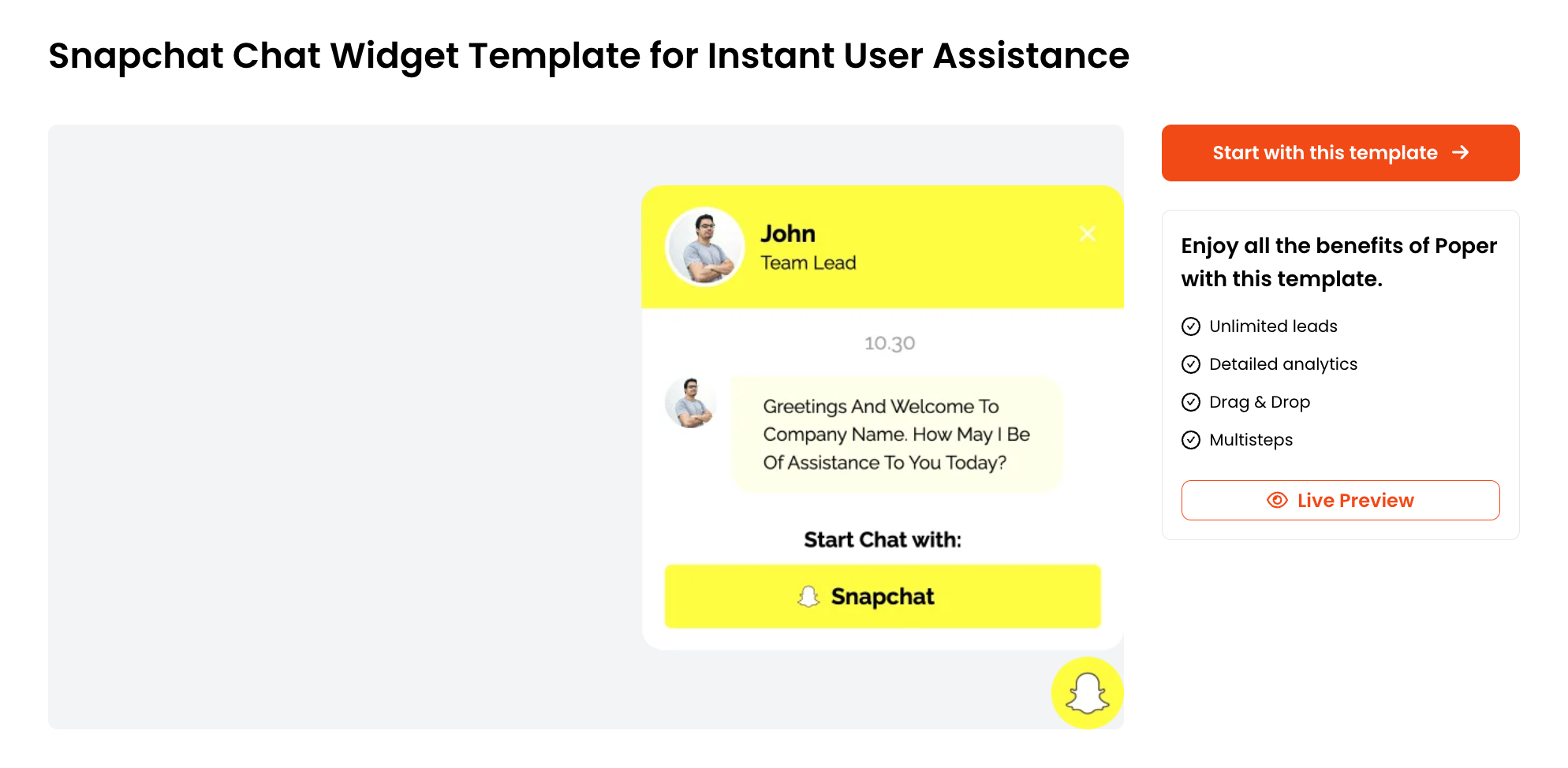 Snapchat Widget Template