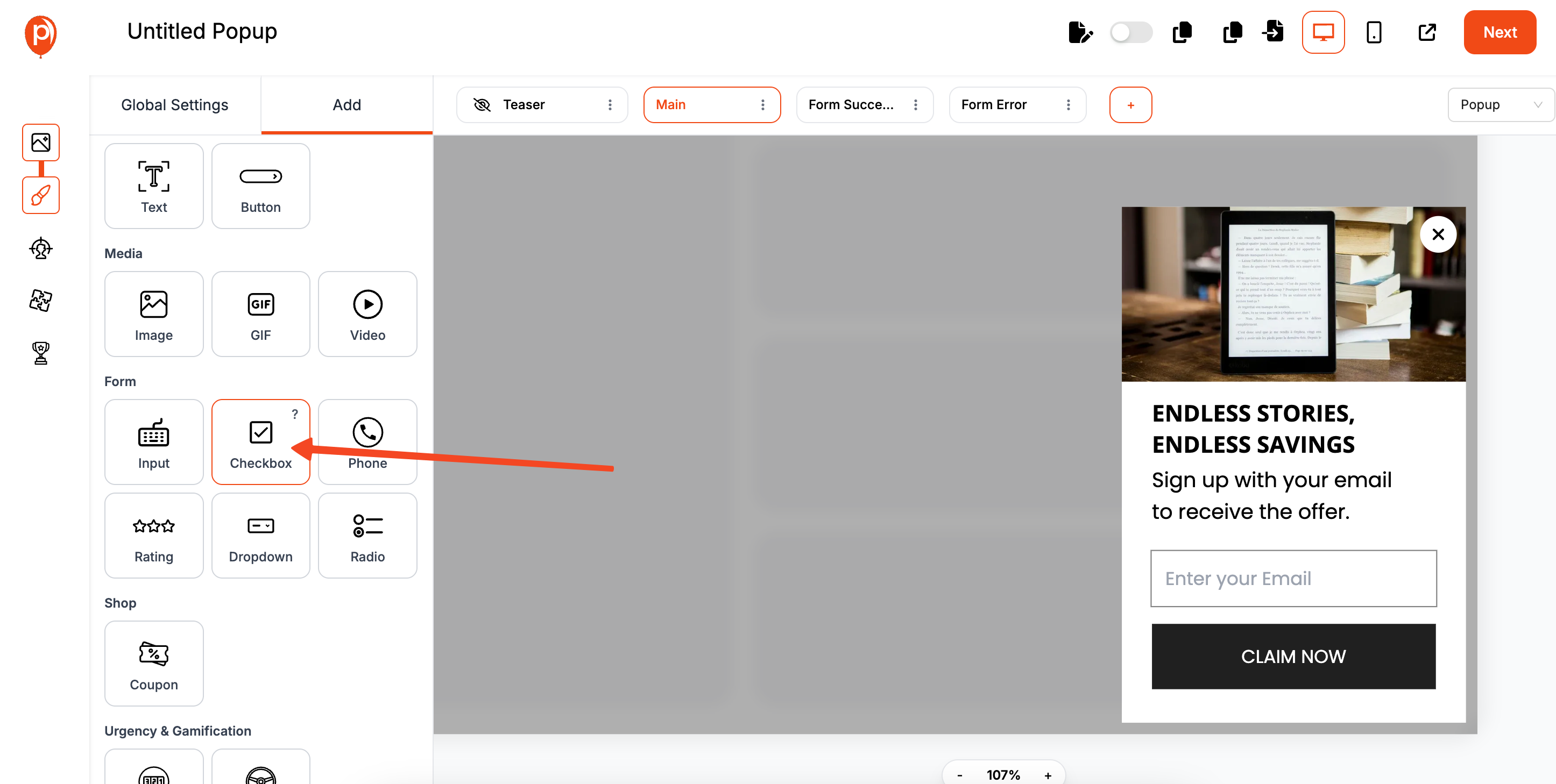 Customize Form in Popup