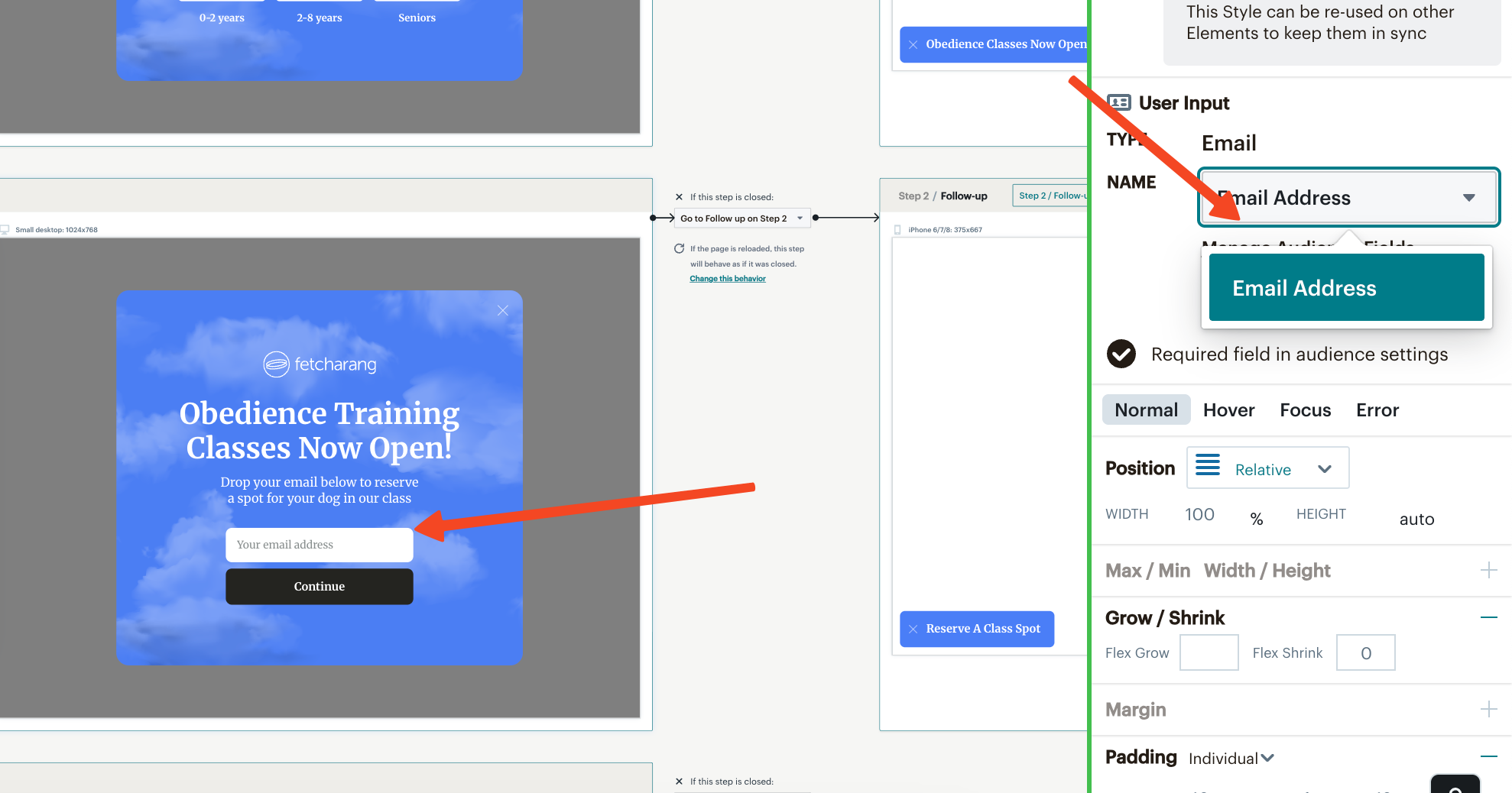 Connecting Data to Popup