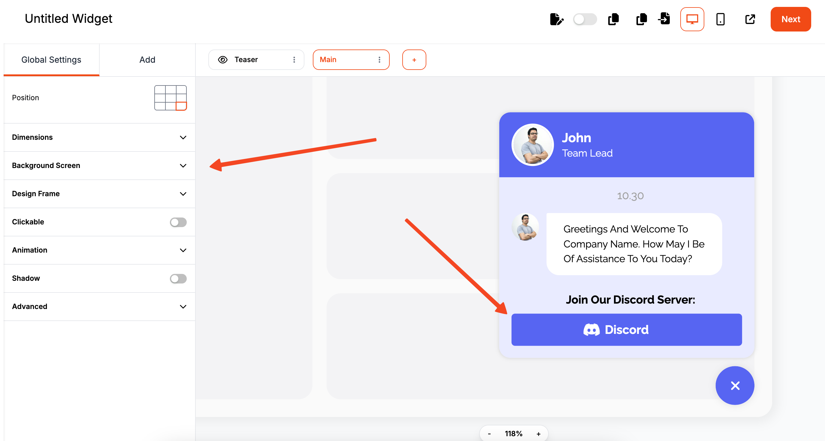 Customize Discord Widget