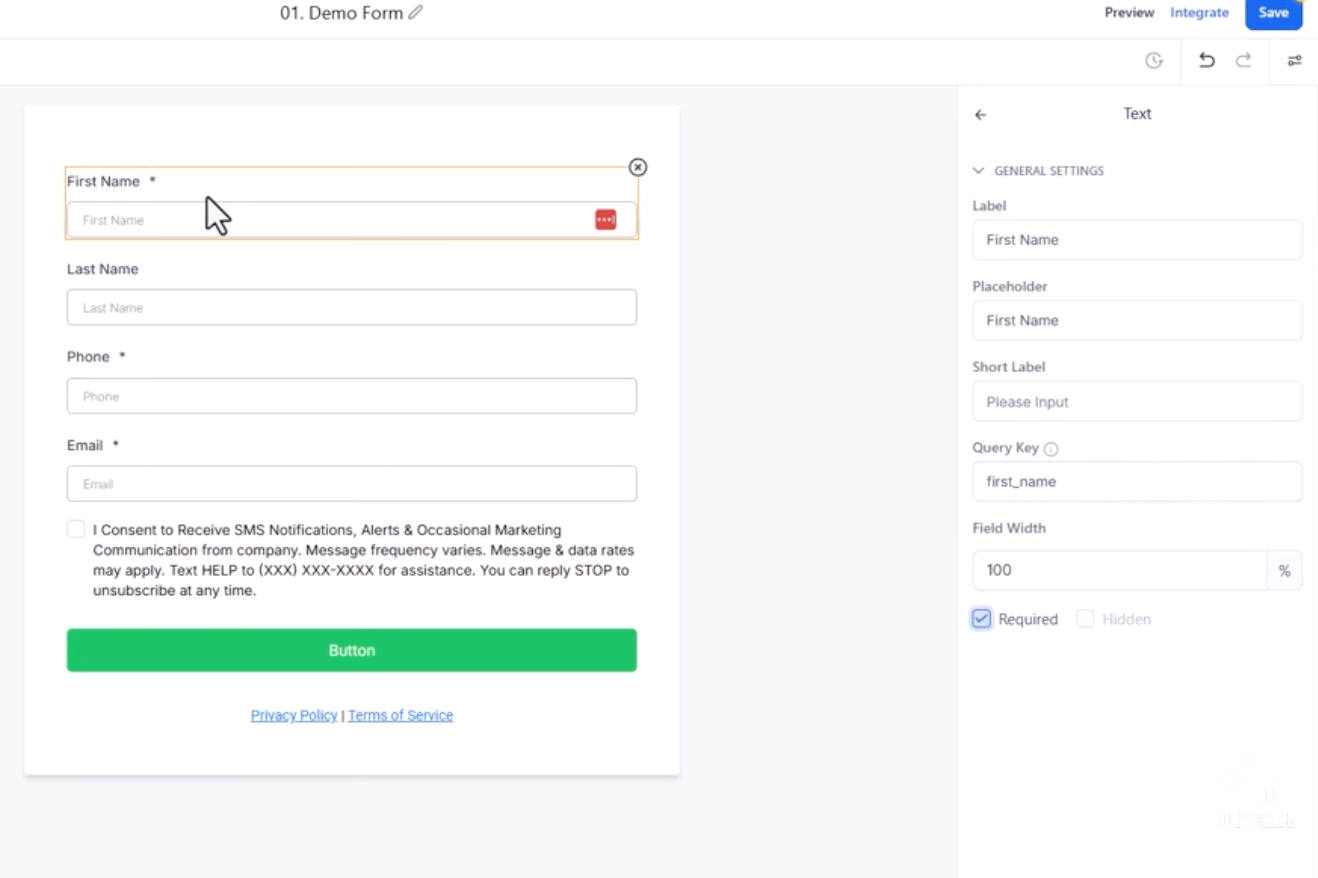 GoHighLevel Forms Editing