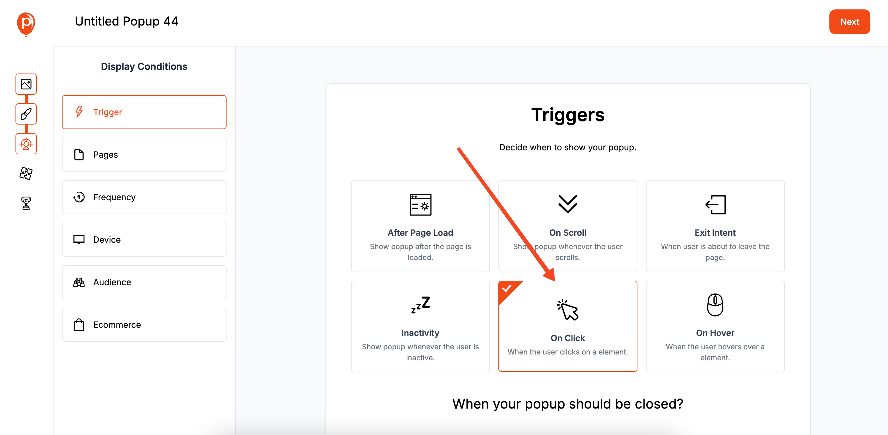 On Click Trigger
