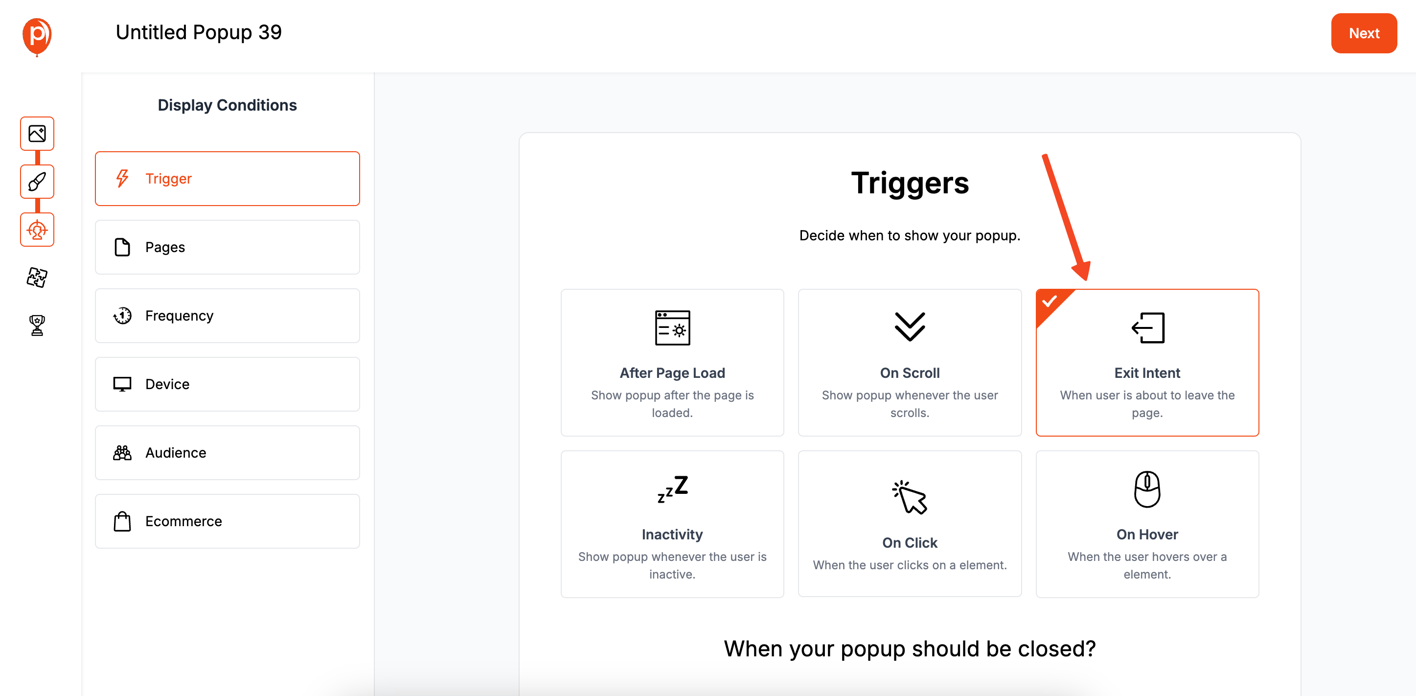 Exit Intent Trigger
