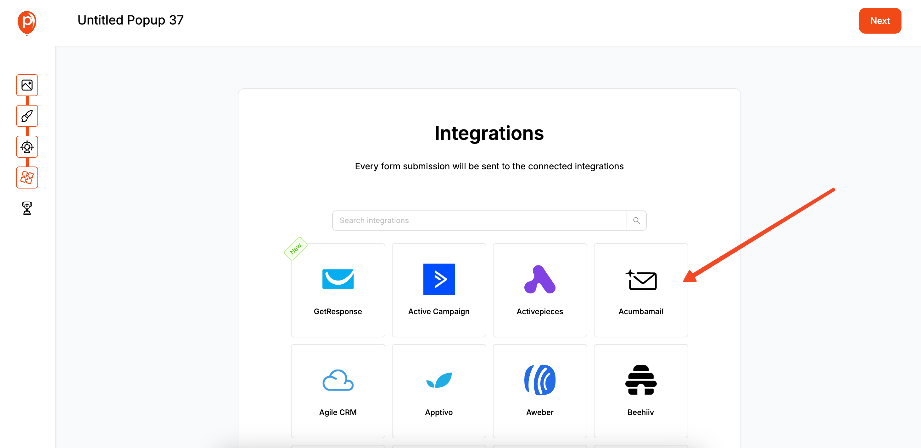 Integrations in Poper