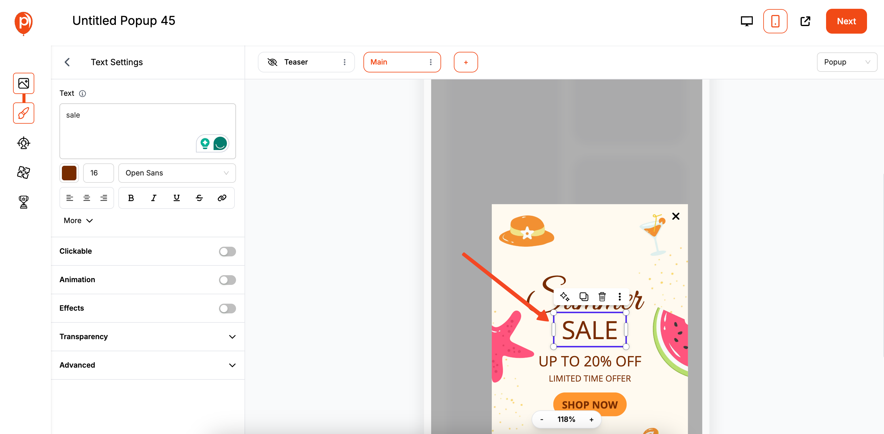 Edit Popup in Mobile View