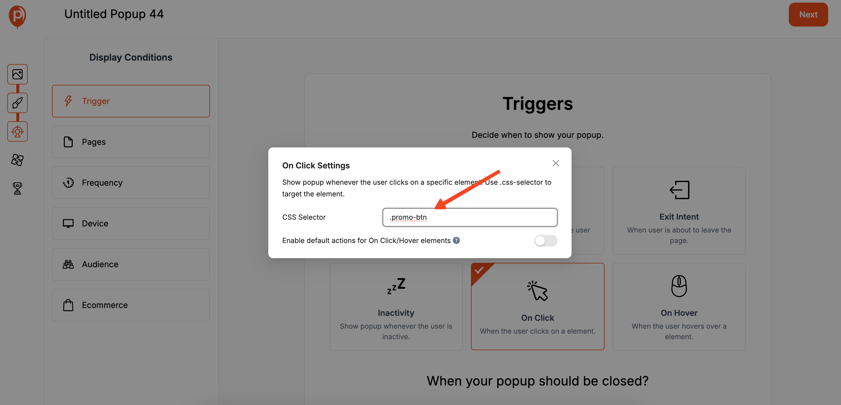 CSS Selector for On Click
