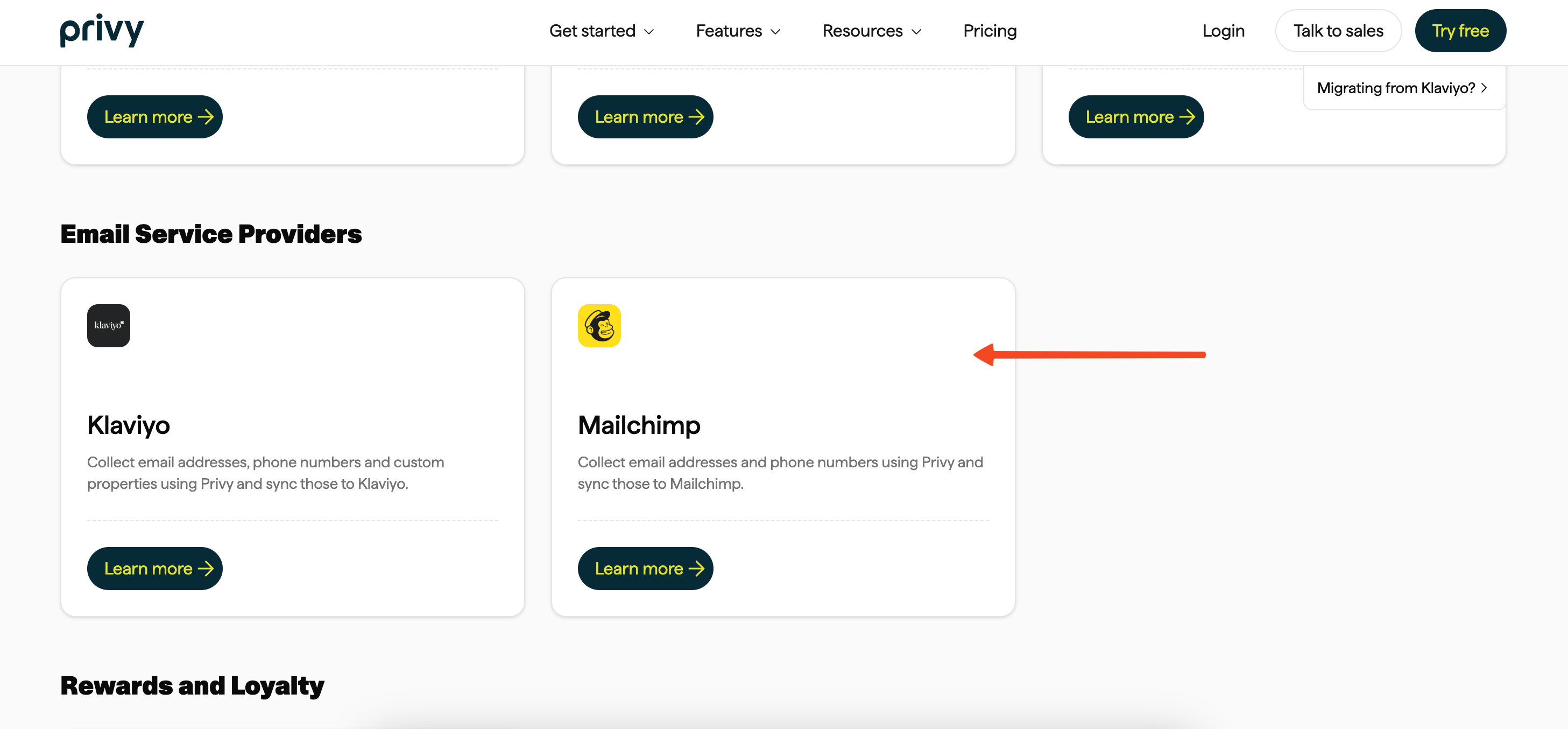 Integrations in Privy