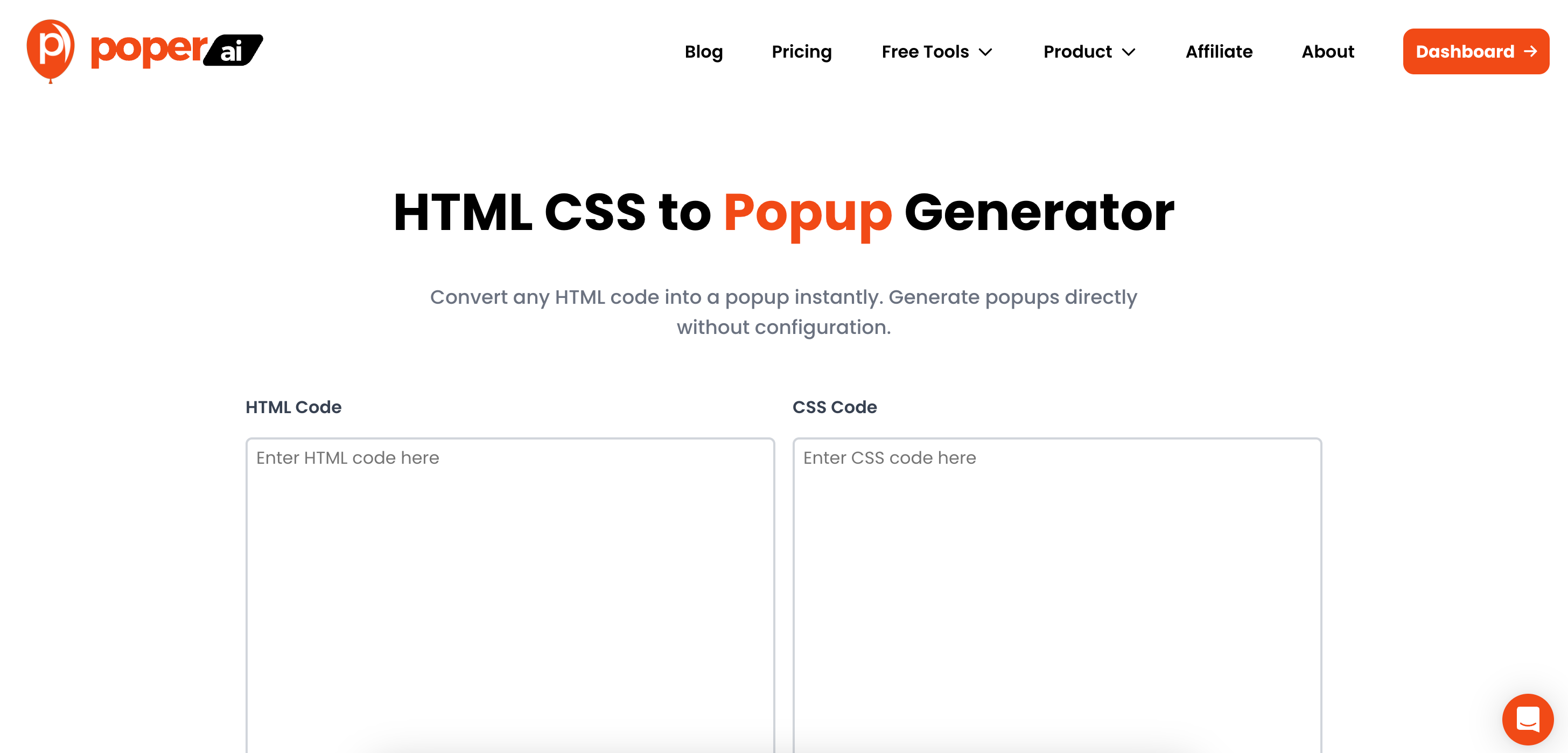HTML CSS to Popup