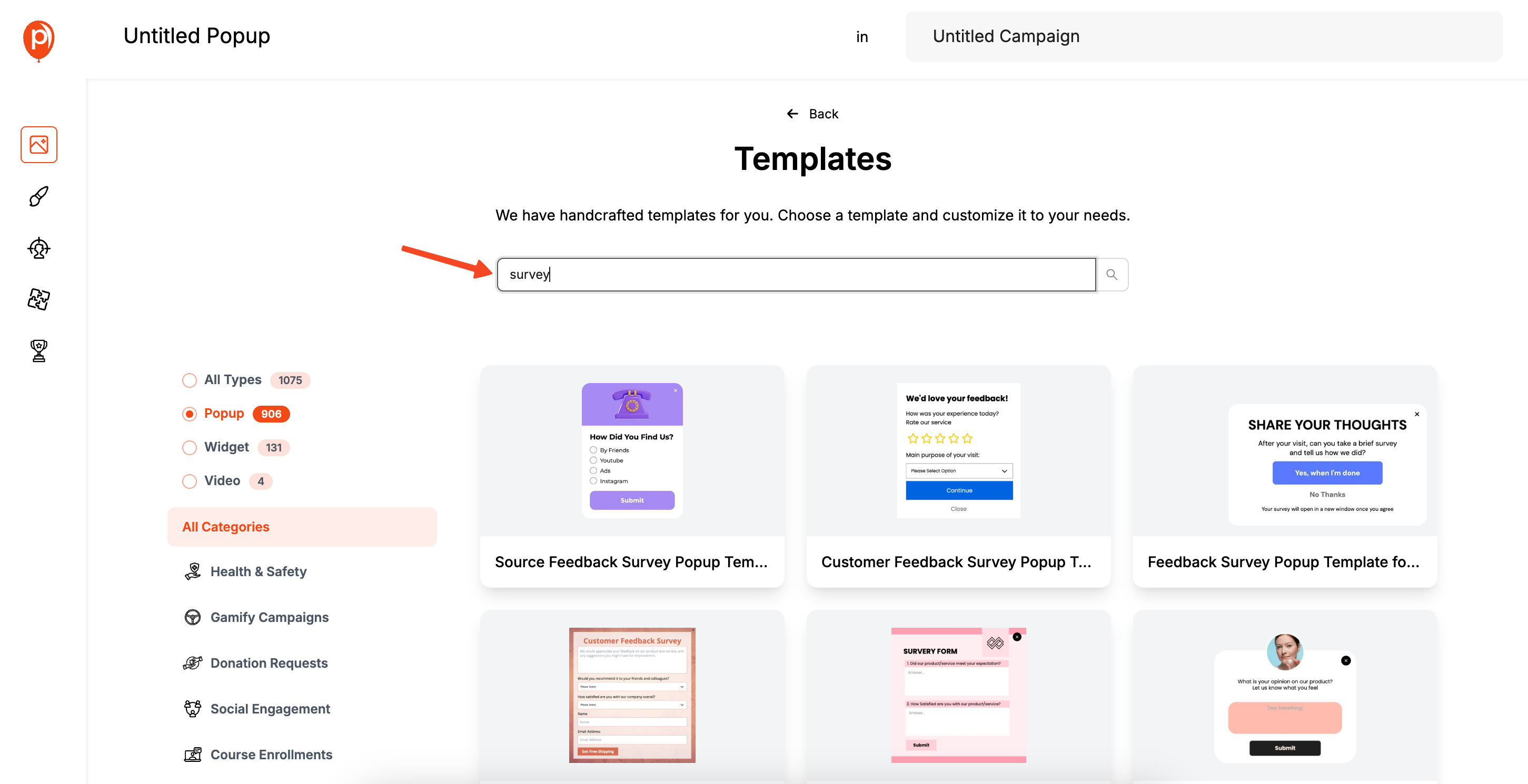 Start with Survey Template