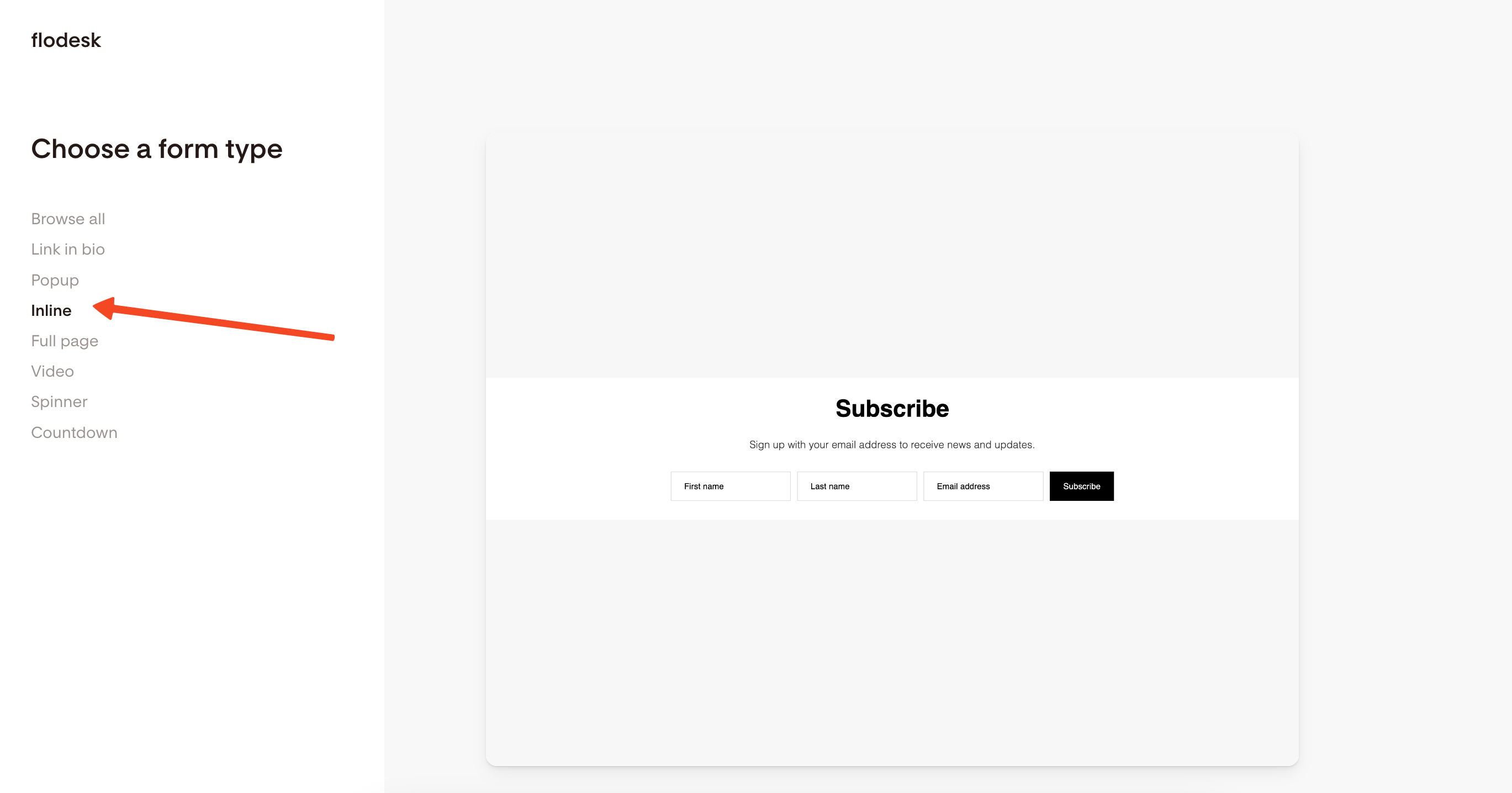 Flodesk Inline Form
