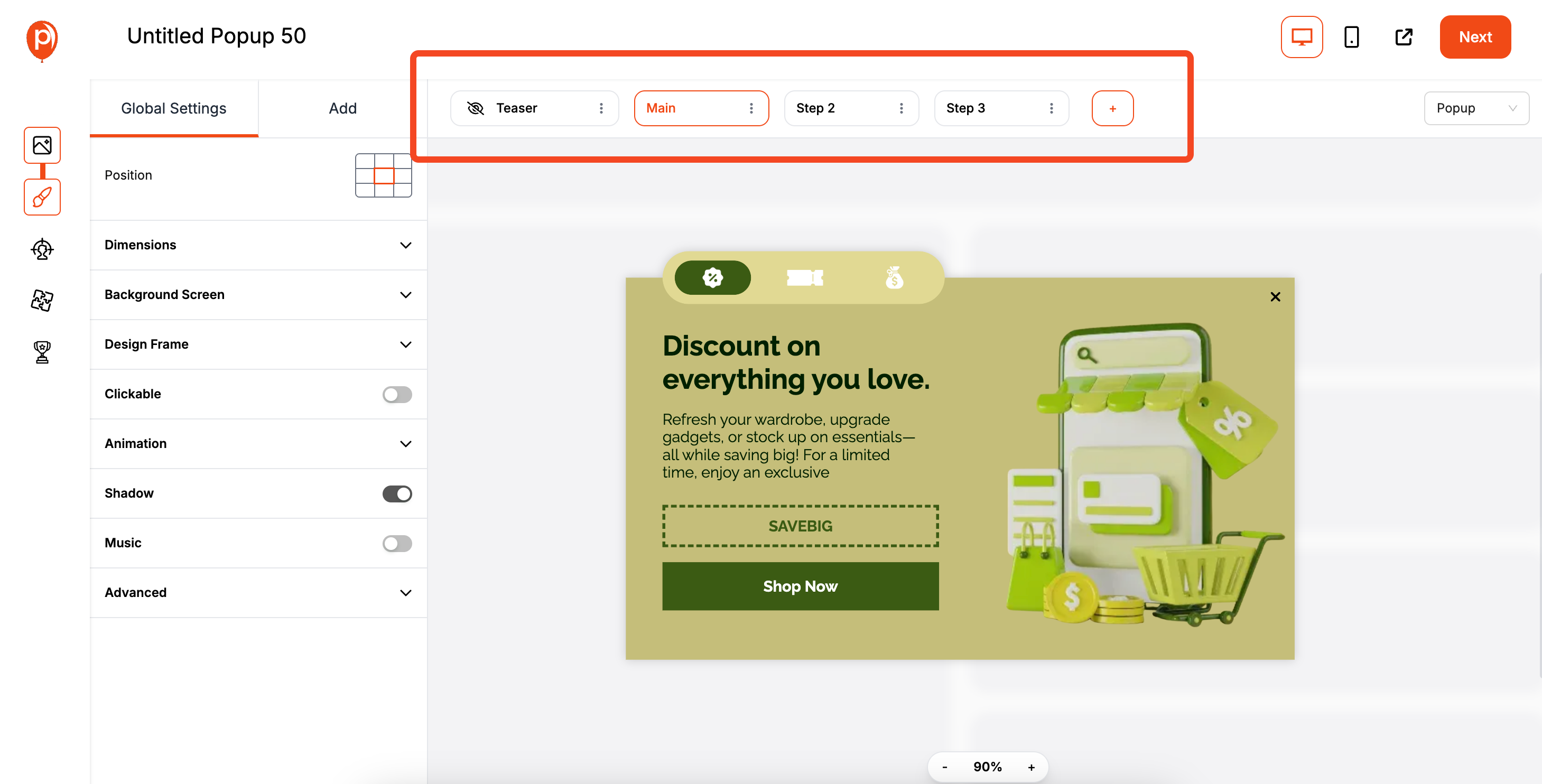 Multistep Popups in Poper
