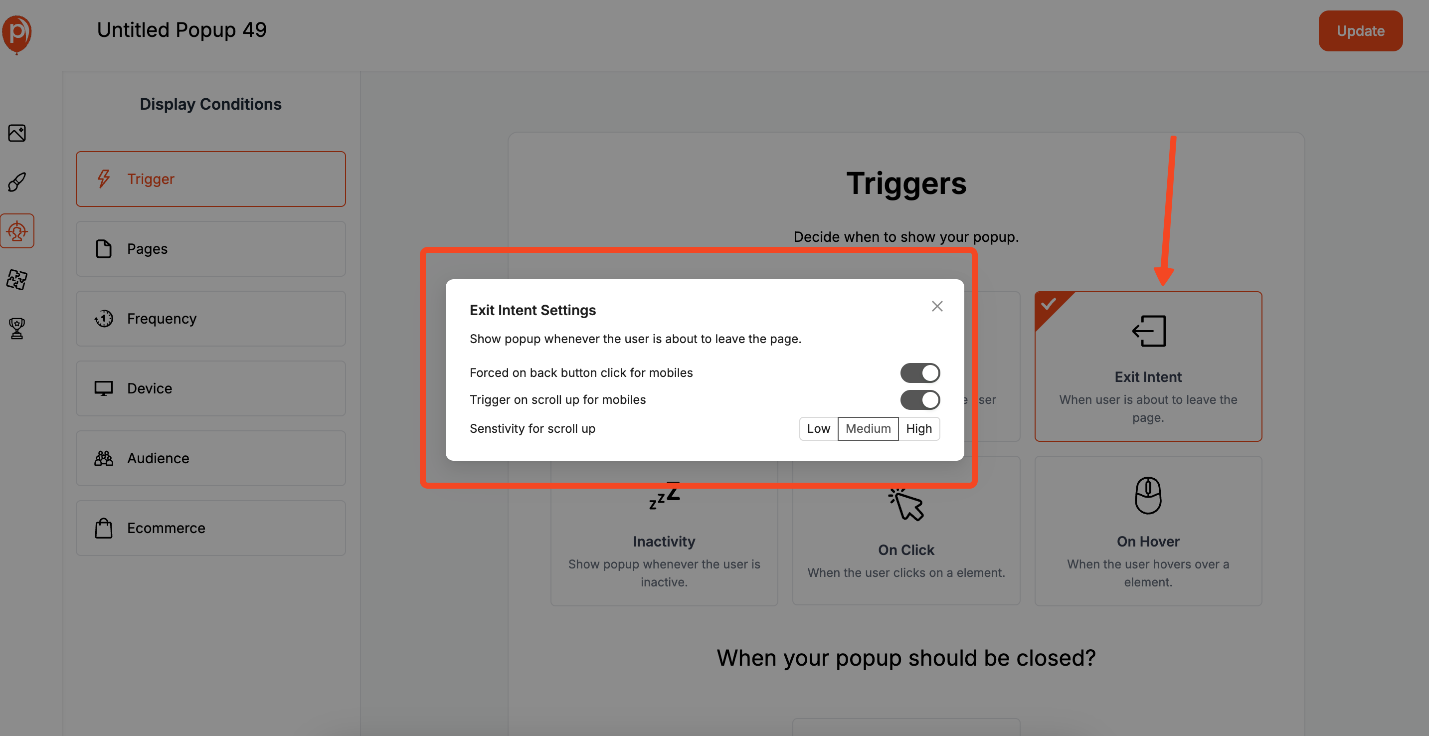 Exit Intent Trigger