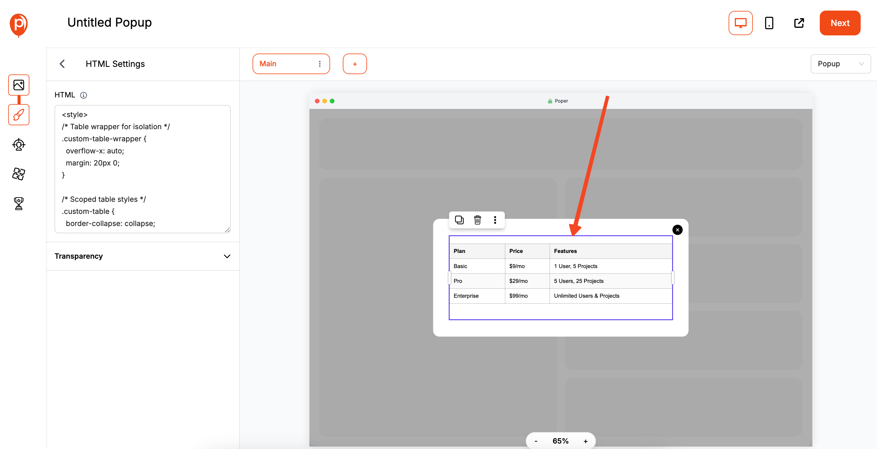 Edit the HTML and CSS in Editor