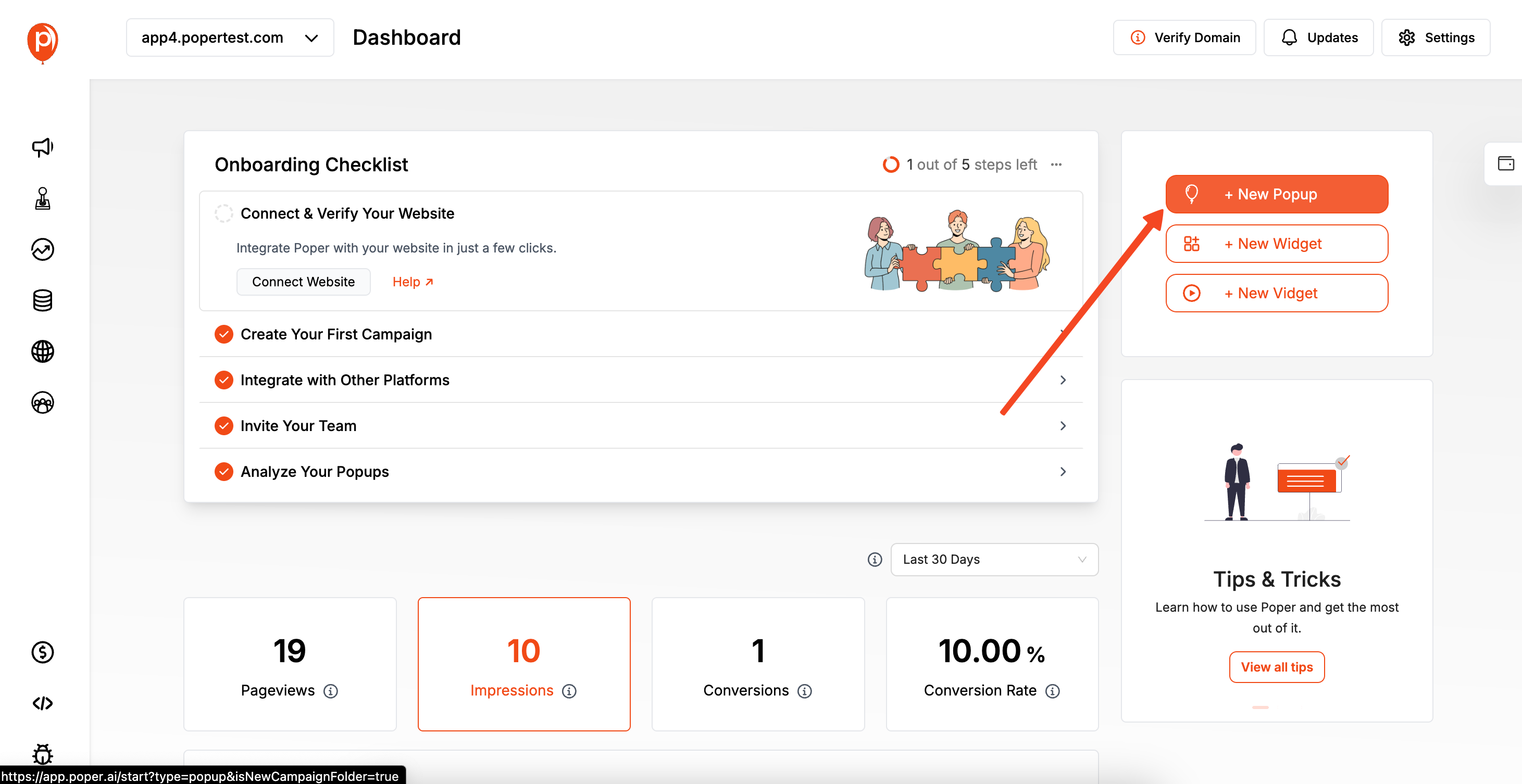 Create new Popup