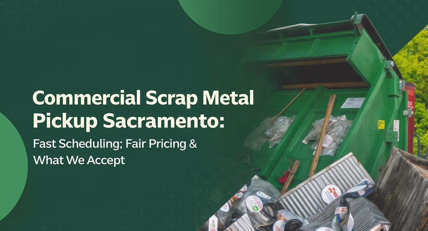 Team from Willis Recycling performing commercial scrap metal pickup Sacramento, efficiently loading copper and steel materials from a construction site for recycling.