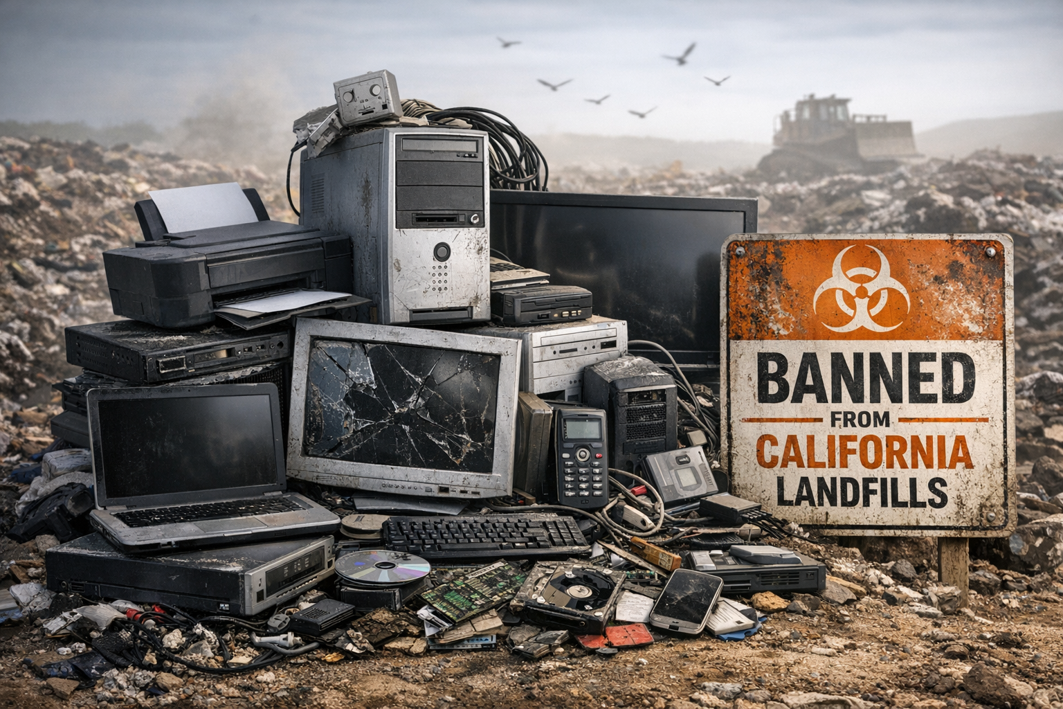 Covered electronic devices banned from California landfills under e-waste regulations