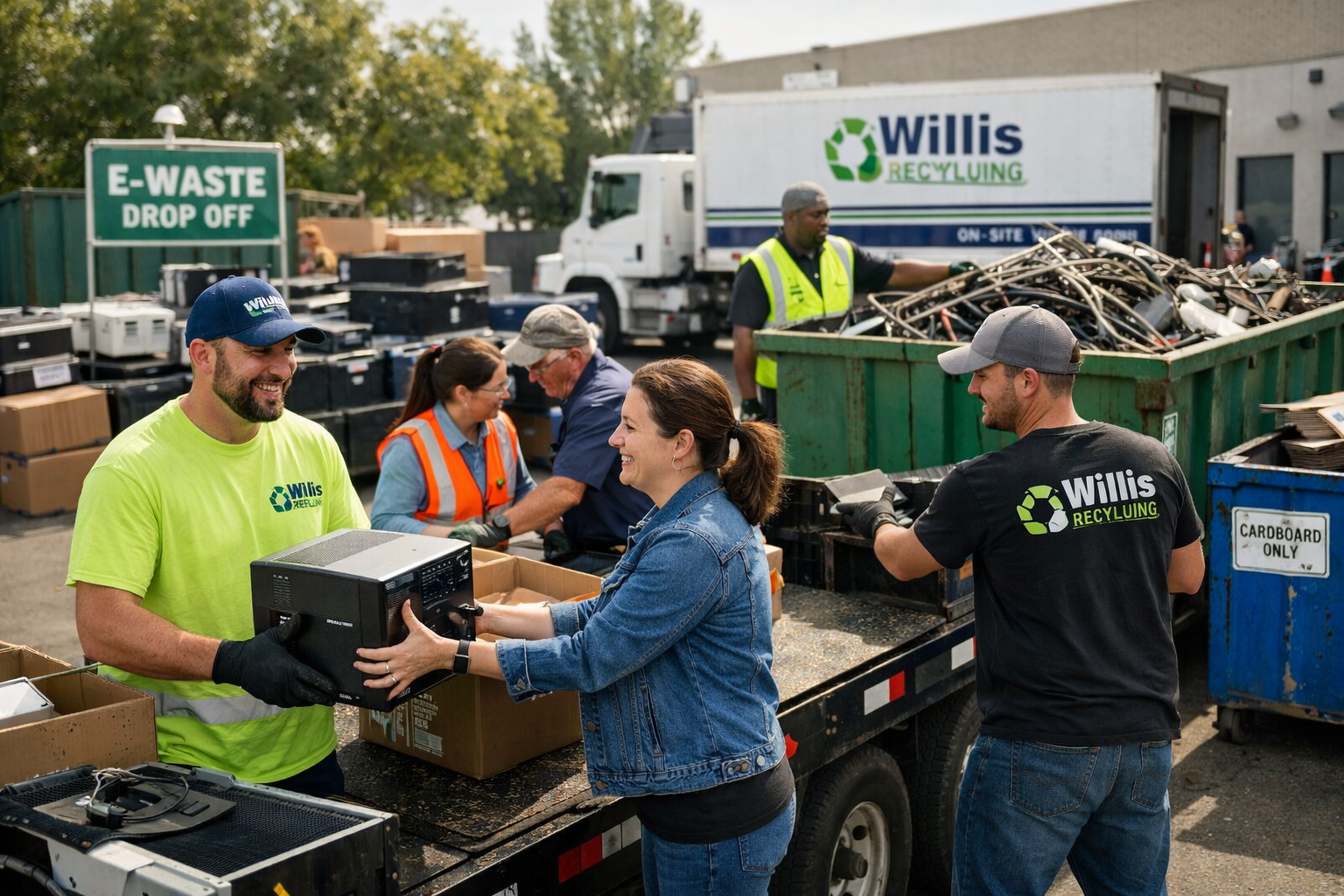 Willis Recycling Team Supporting Business Event Willis Recycling team providing on-site support and container removal at business recycling event