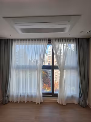 거실이중커튼-보라매휴마레