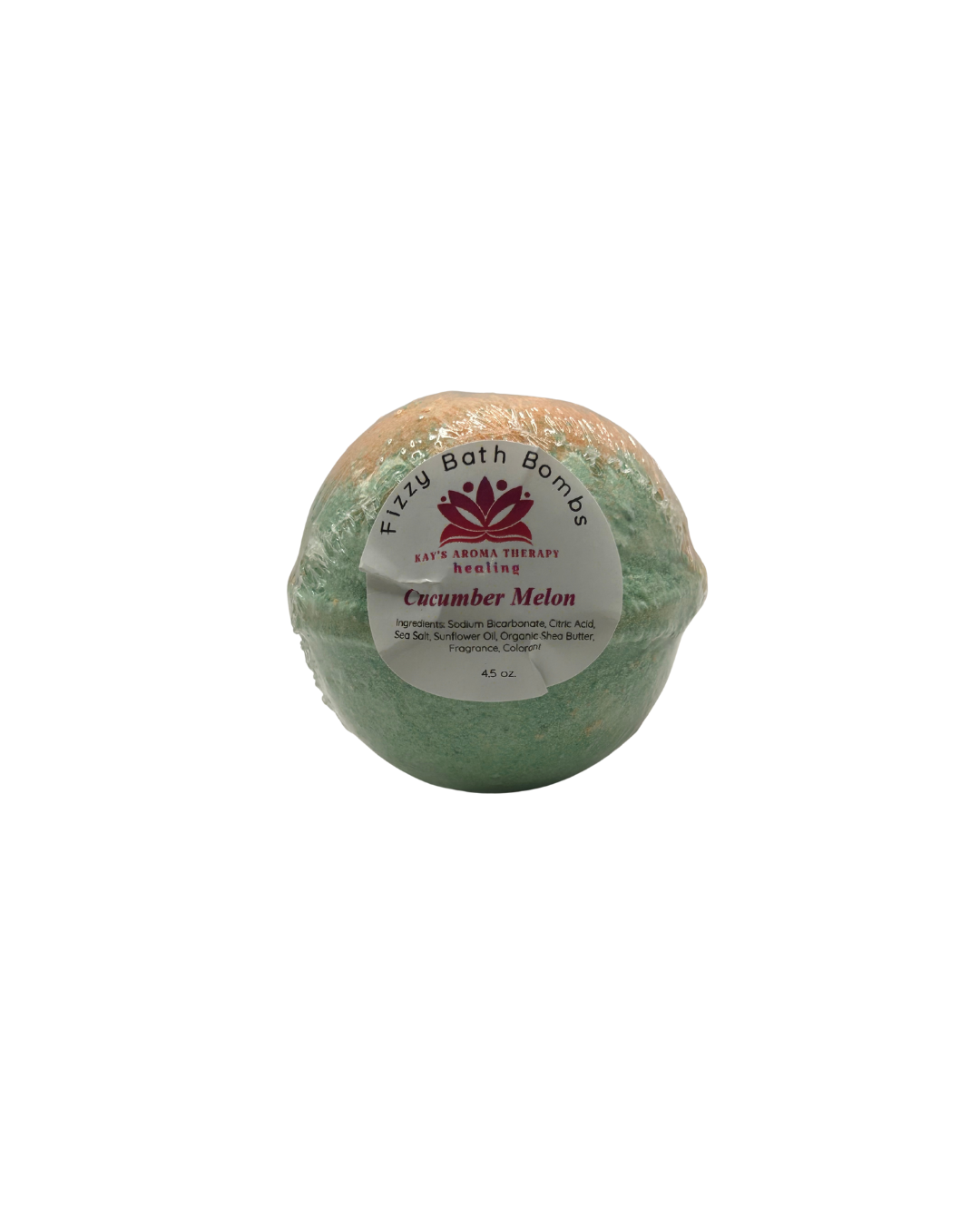 Organic Eucalyptus Mint Bath Bomb with mint leaves