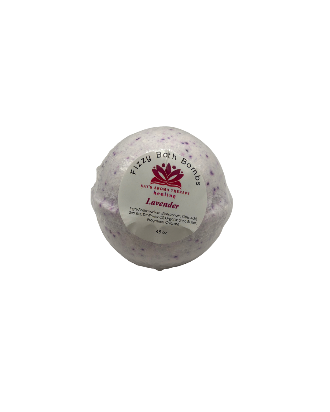 Organic Lavender Dreams Bath Bomb with real lavender petals