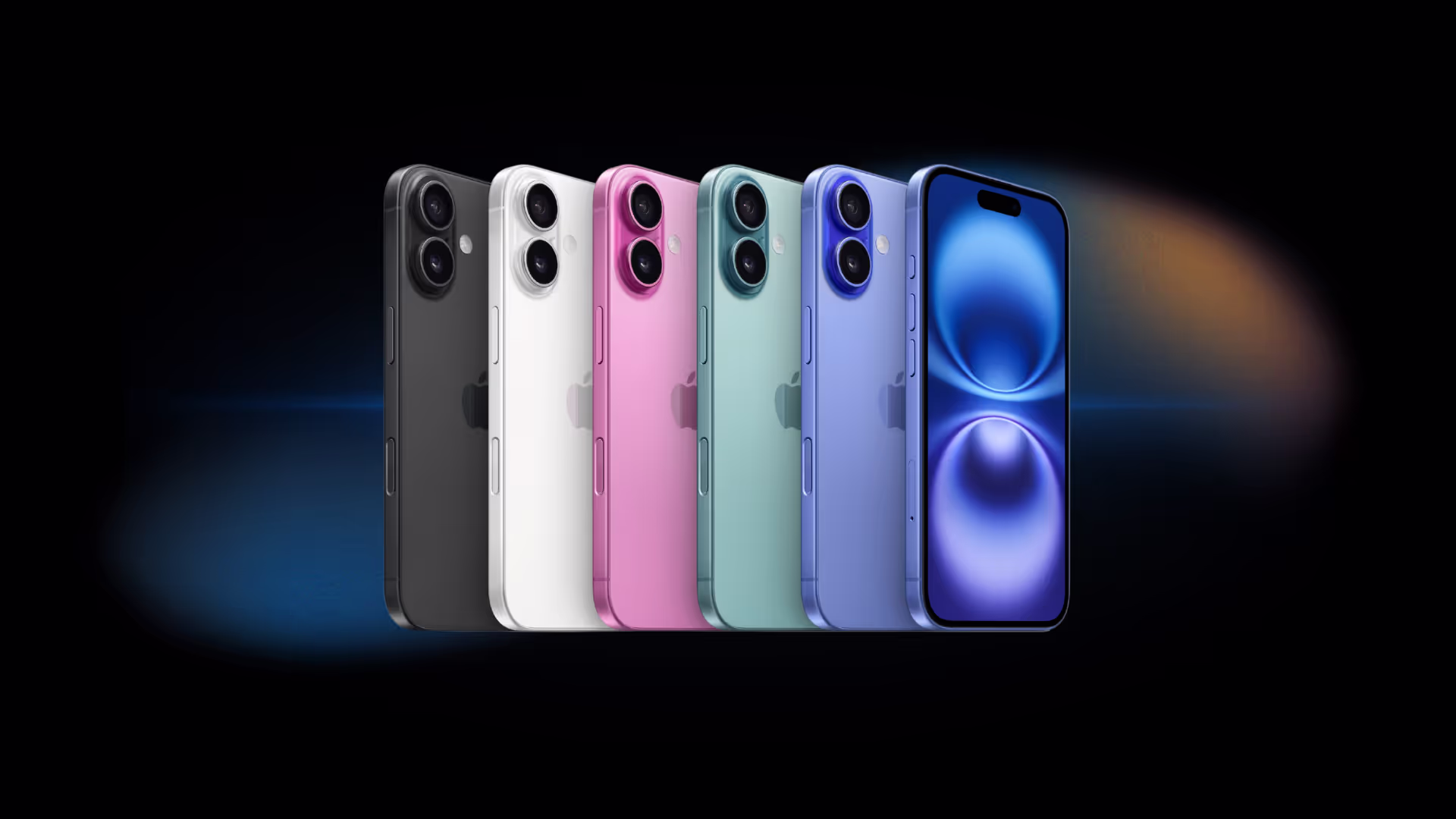 รูปภาพ iPhone 16 ทุกสี แสดงการออกแบบกล้องหลังแนวตั้งที่โดดเด่นเพื่อการสร้างสรรค์